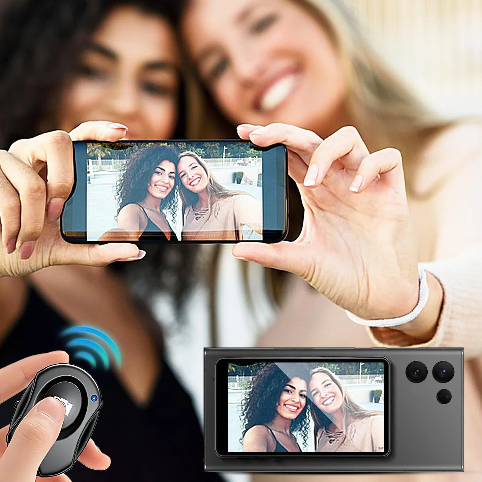 Monitor Kamery Tylnej Bezprzewodowy Monitor do Selfie z Nagrywaniem | Przenośne Akcesoria do Nagrywania Vlogowania i Fotografii Smartfonem Domowe i Podróżne