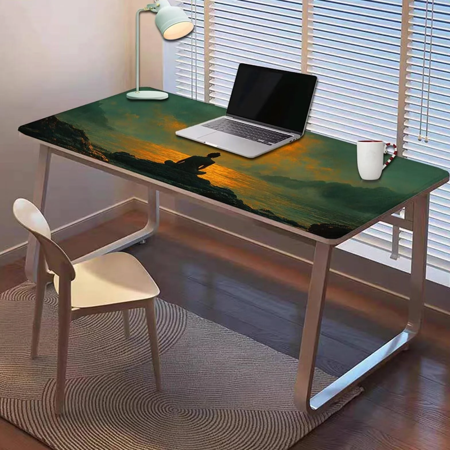 Gamingowa podkładka pod mysz 1200 x 600 x 3 mm, XXL, wodoszczelna, odporna na ścieranie, z przyszytymi krawędziami, zielona, podkładka na biurko, poprawia prędkość i precyzję do komputera, laptopa