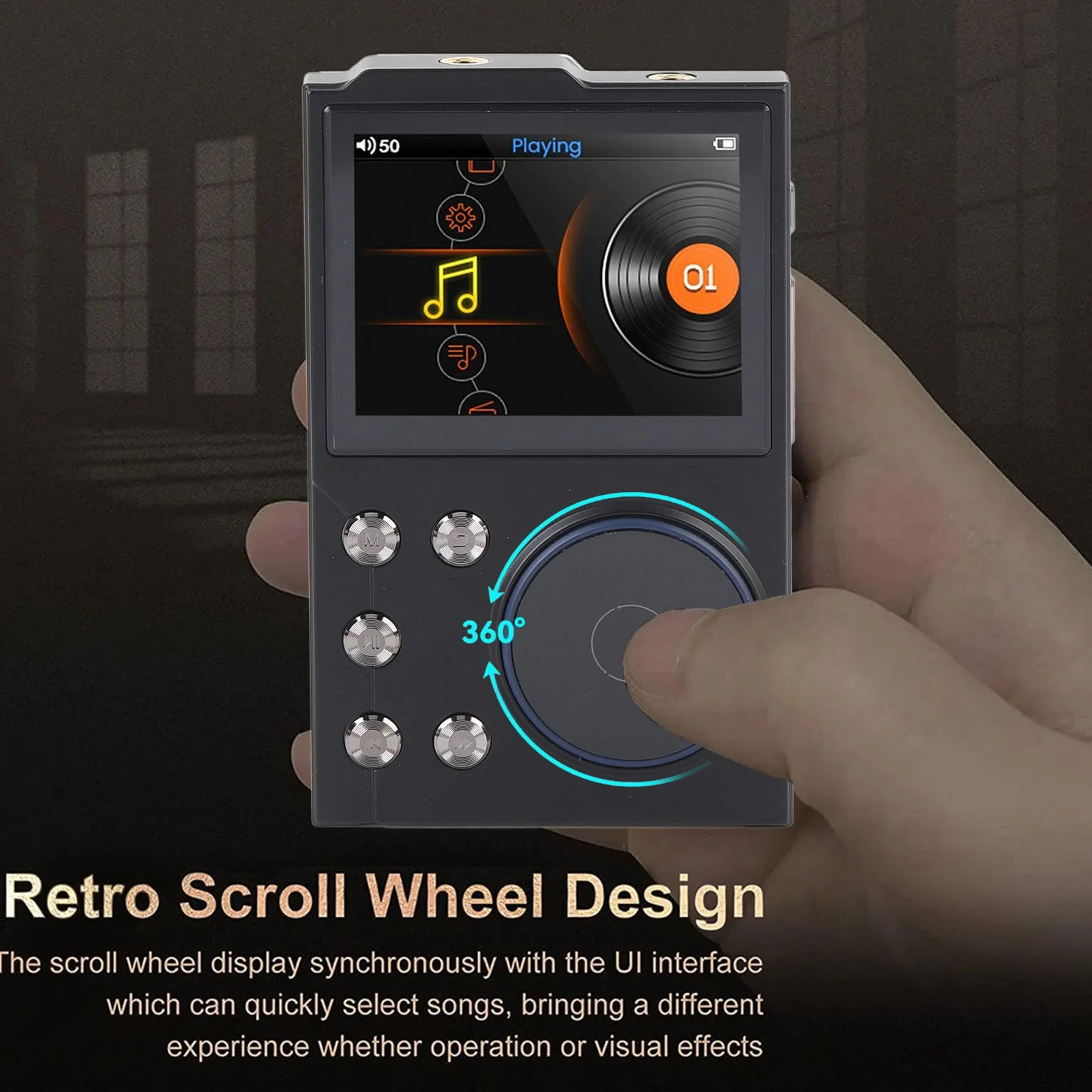 LICAEVEY Odtwarzacz MP3 HiFI z Bluetooth 5.3 | 2,4 "Display HD Portable Music Player | Bezprzestierny DSD FLAC Digital Audio Player | 16 GB + 256 GB Rozszerzalny pamięć