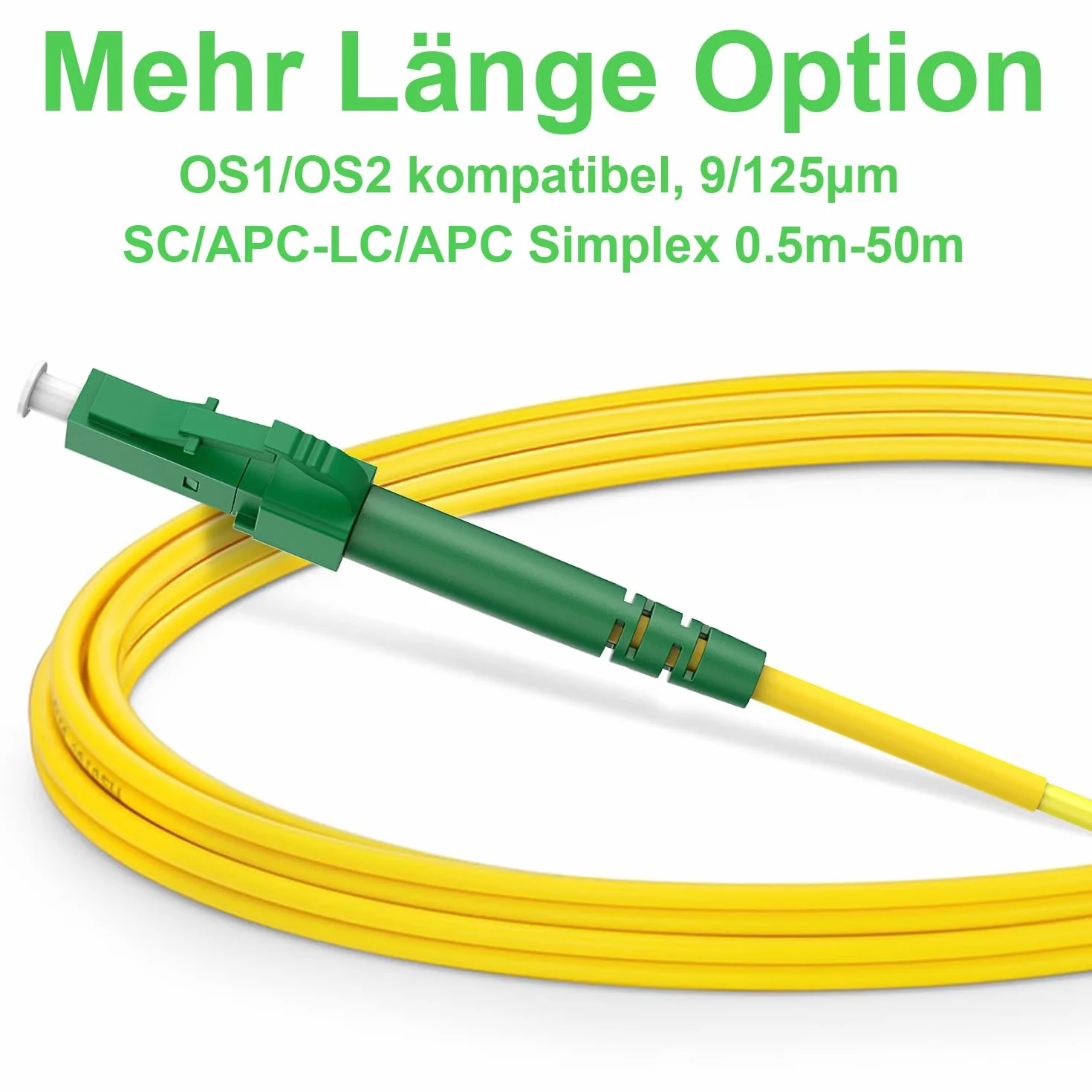 Kabel optyczny LC APC na SC APC, światłowodowy LSZH 30 m kabel krosowy jednomodowy kabel z włókna szklanego Simplex 9/125μm