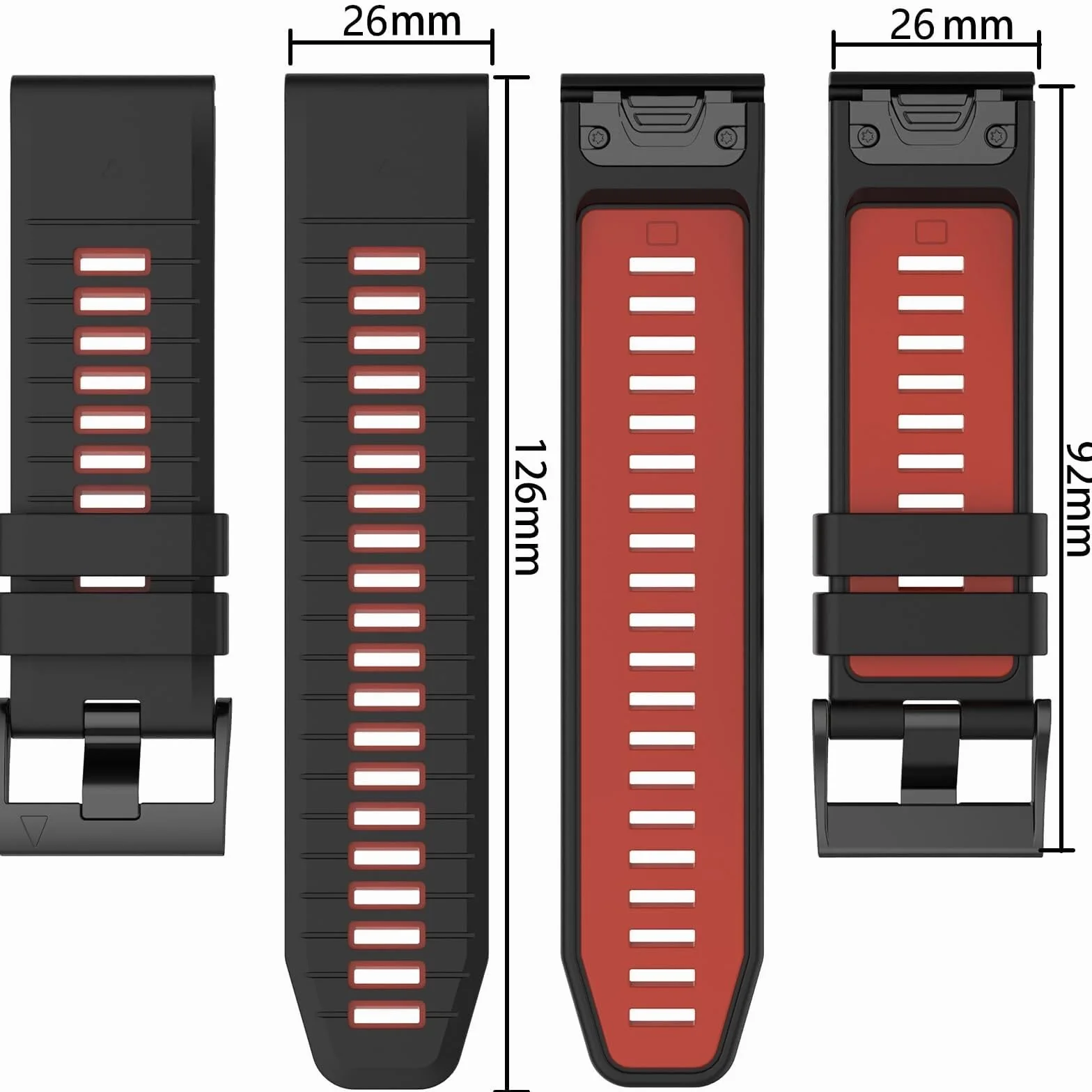 Pasek do zegarka Garmin Fenix 7X Pro / 7X/ 6X / 6X Pro/ 5X/ 5X Plus/ 3/Fenix 3 HR, 26 mm szybko dopasowany miękki silikonowy pasek