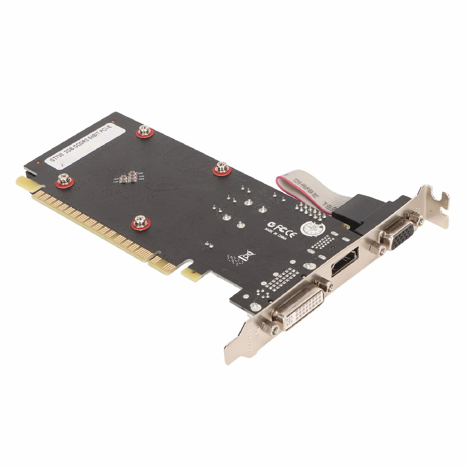 Karta Graficzna GT730 2 GB GDDR3 64-bitowa z Wentylatorem Chłodzącym, Obsługa Interfejsu Multimedialnego DVI I VGA HD, Karta Graficzna do Gier dla DirectX 11,10, Vista, 7, 8