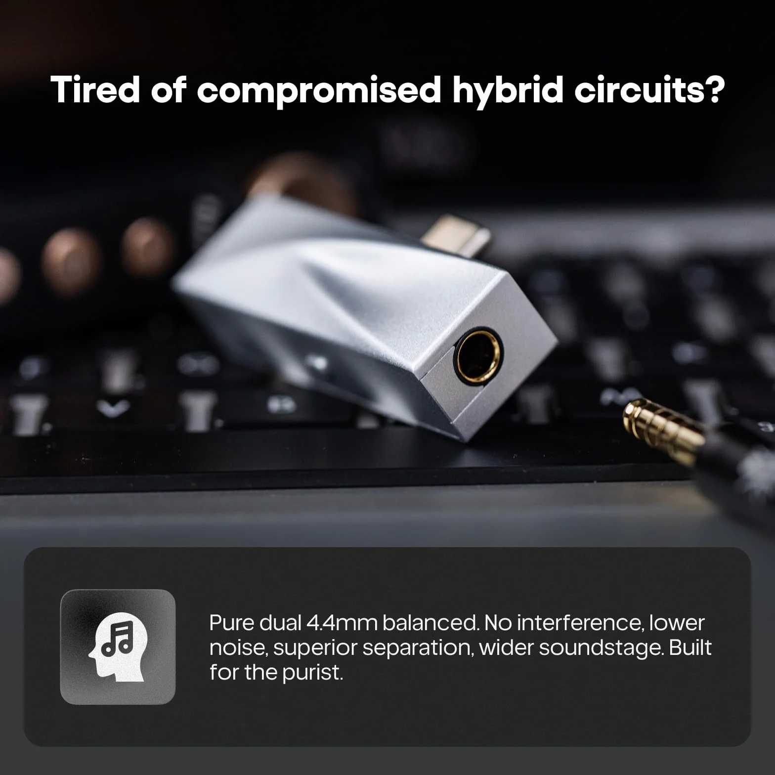 Linsoul Kiwi Ears Allegro BAL Mini – wzmacniacz DAC z wejściem USB-C do słuchawek dousznych, podwójne zbalansowane wyjście 4,4 mm, wysoka moc 180 mW + 180 mW, dźwięk w wysokiej rozdzielczości