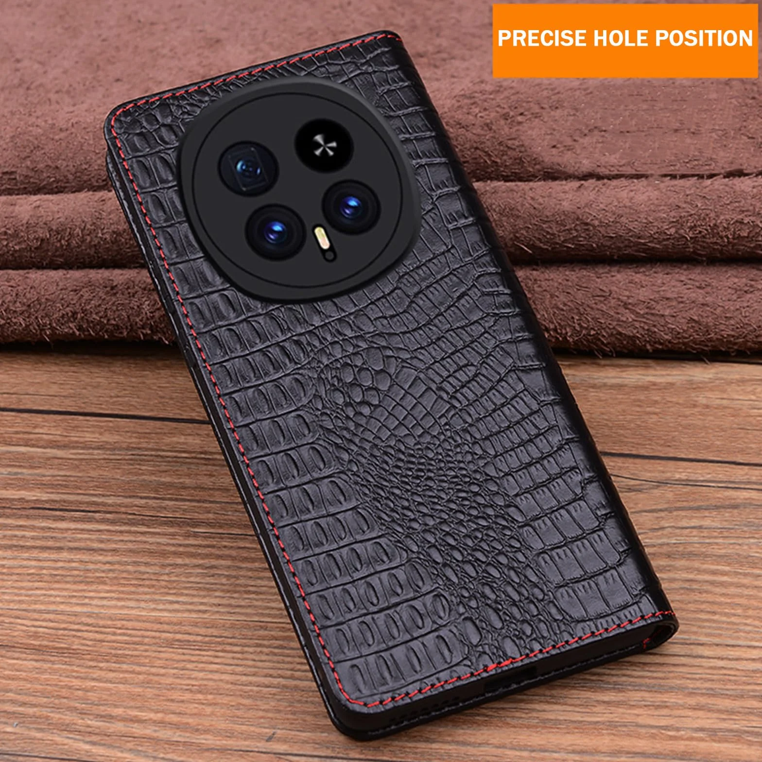 Etui do Honor Magic 8 Pro/8, etui z klapką z prawdziwej skóry, tekstura krokodyla, magnetyczne zamknięcie, funkcja stojaka, odporne na zarysowania, brązowe, 8Pro