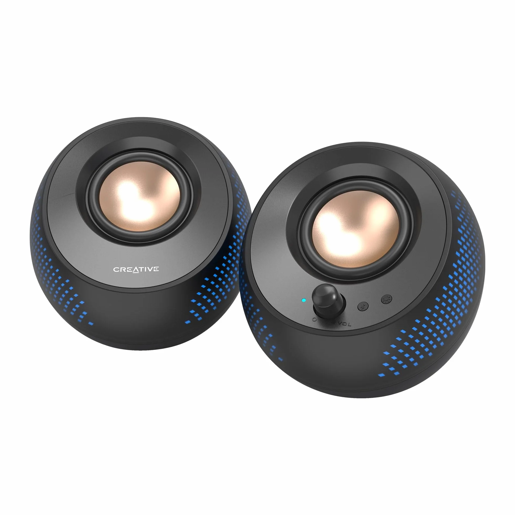 CREATIVE Pebble X 2.0 głośnik komputerowy USB C z regulowanym oświetleniem RGB, Bluetooth 5.3, audio USB, do 15 W mocy RMS, do komputerów PC i Mac