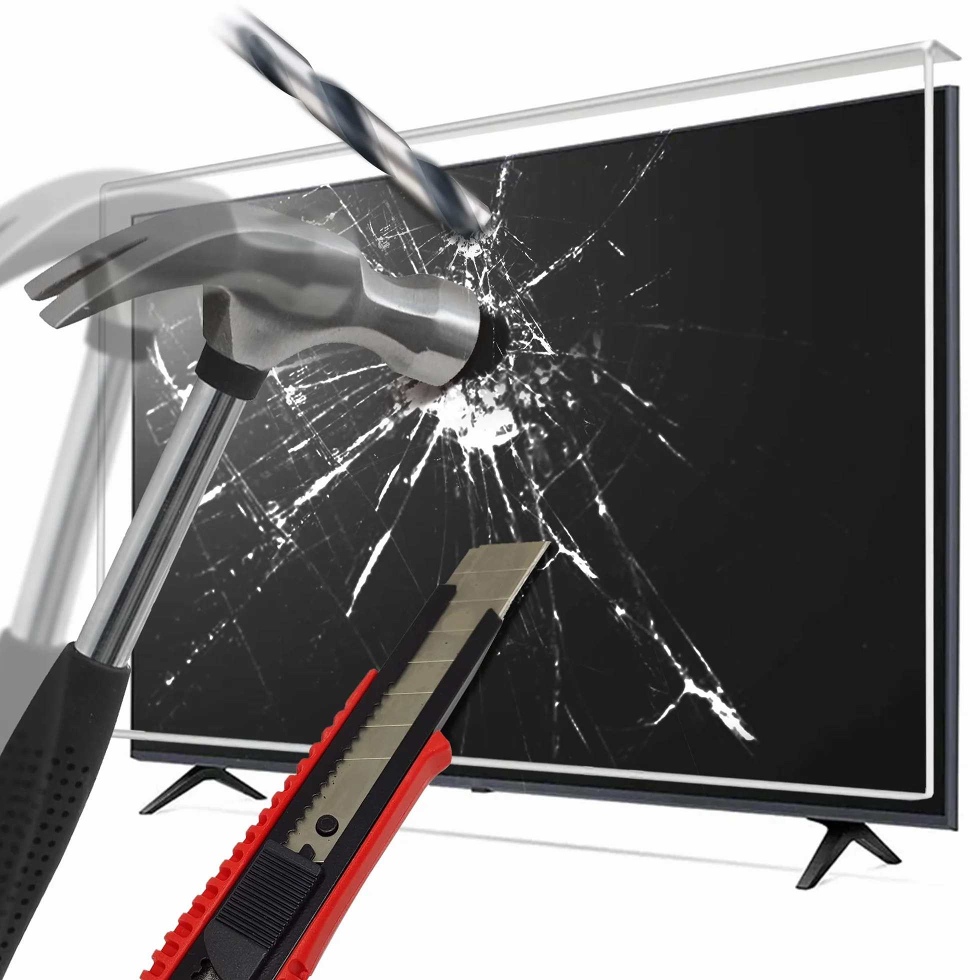 LEYF Ochraniacz ekranu do telewizora o przekątnej 109 cm (42"), zawieszany i zamocowany, ochrona przed uszkodzeniem, folia telewizyjna do telewizorów LCD, LED, 4K OLED i QLED HDTV