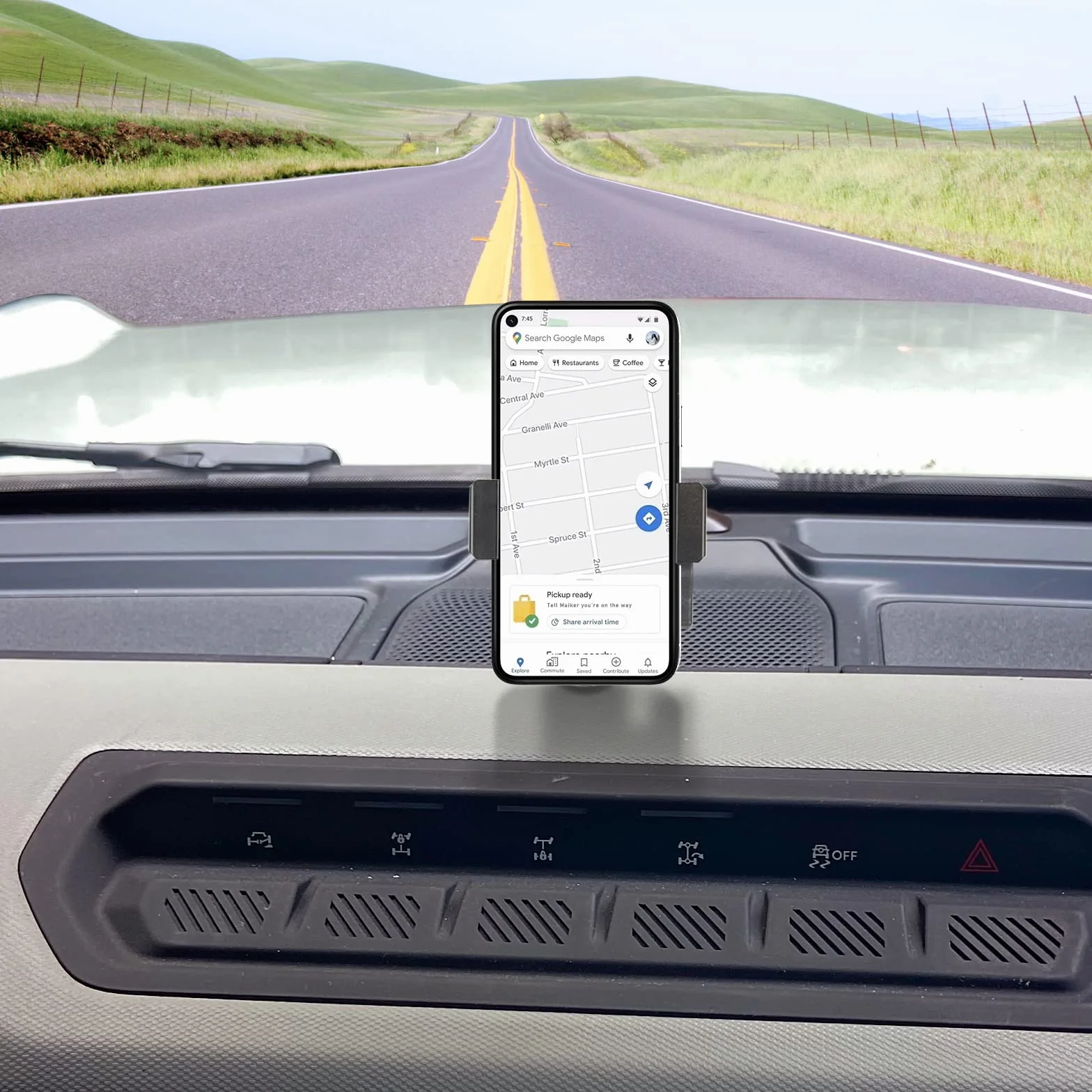 Uchwyt na telefon na deskę rozdzielczą ze stopu aluminium do akcesoriów Ford Bronco 2021 2022 stabilizator zapobiegający wstrząsom niestandardowy regulowany uchwyt na telefon na deskę rozdzielczą