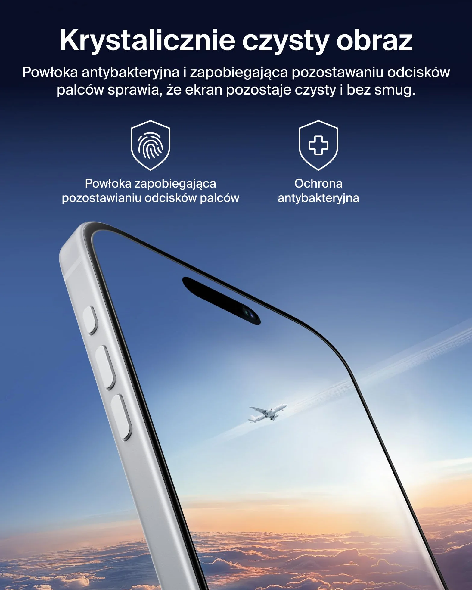 Belkin ScreenForce UltraGlass 2 Powlekane Szkło Ochronne do Telefonów iPhone 17 i iPhone 16 Pro, Odporne na Zarysowania, Twardość 9H, Cienkie, Nakładanie Bez Pęcherzyków, Ochrona Całego Ekranu