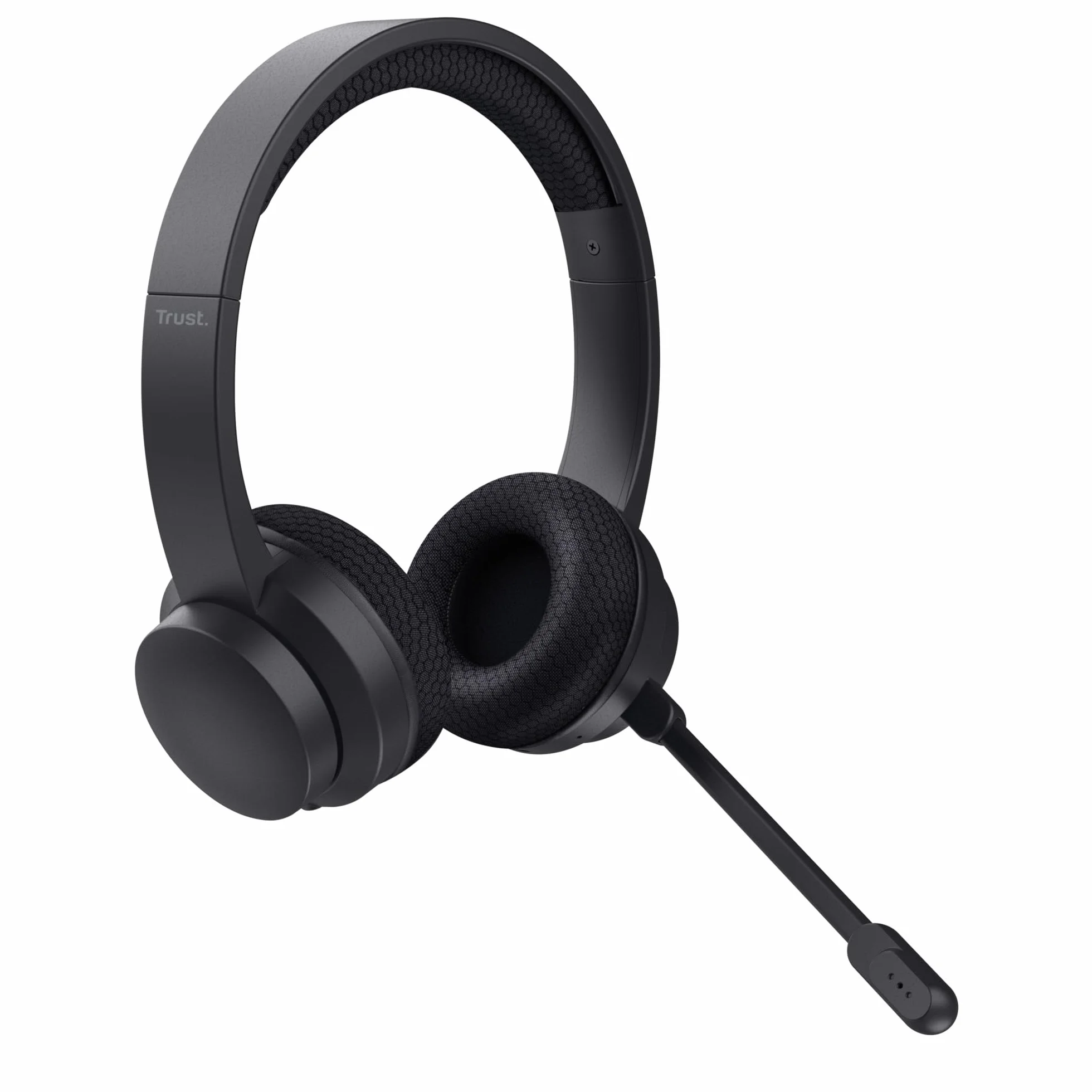 Trust Roha II nauszny bezprzewodowy zestaw słuchawkowy Bluetooth, czarny | mikrofon ENC, lekkie słuchawki z akumulatorem, 85% materiału z recyklingu, headset do PC Mac biura pracy Zoom Teams