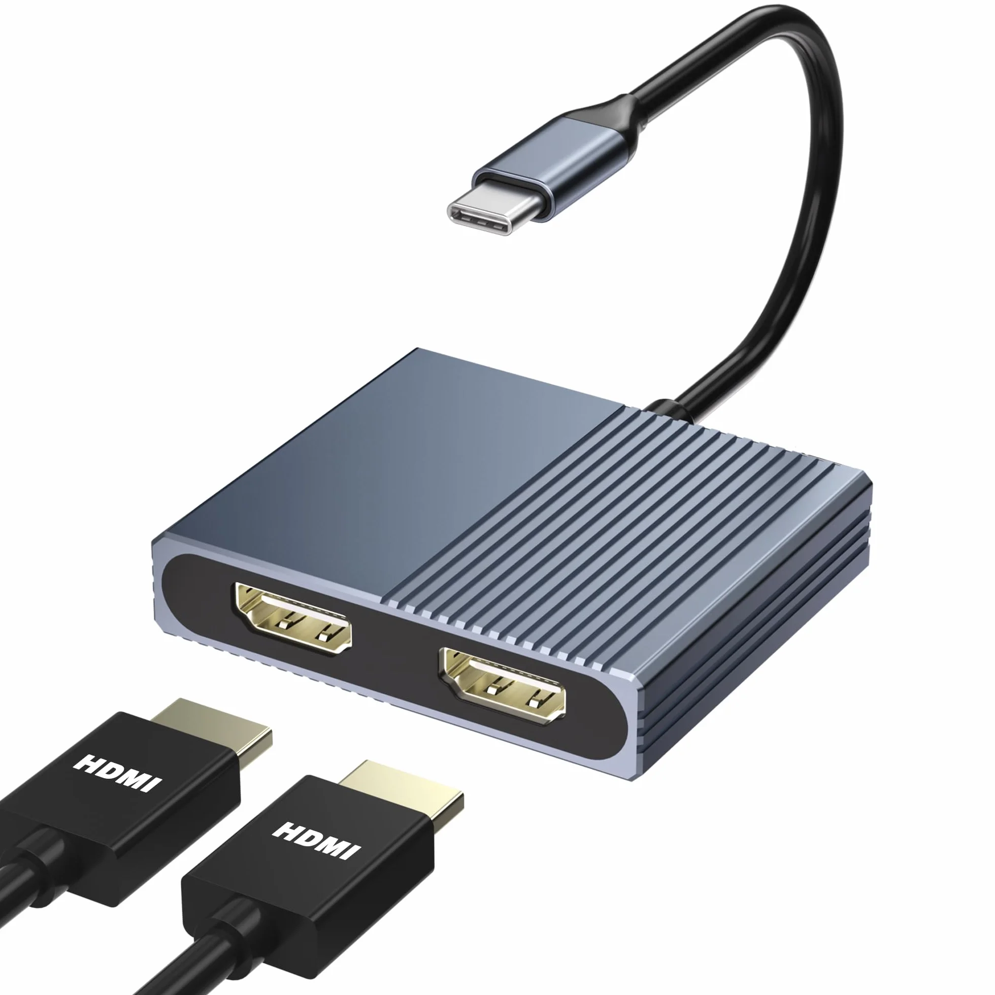 Stacja dokująca z podwójnym monitorem, stacja dokująca USB C, rozdzielacz HDMI, rozszerzony wyświetlacz, podwójny adapter HDMI 4K do 2 monitorów, rozdzielacz HDMI do podwójnych monitorów, rozszerzony
