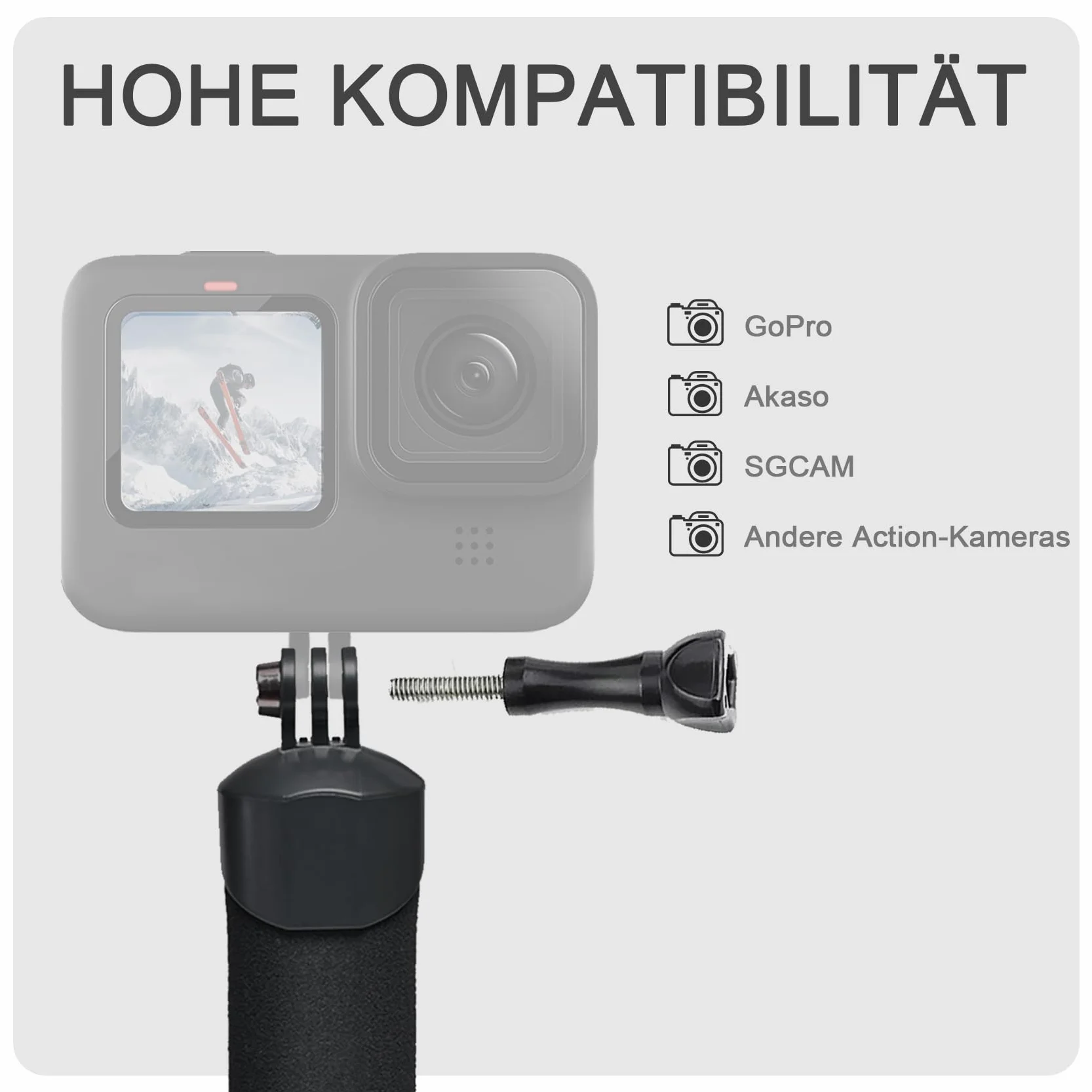 FitStill Wodoodporny statyw jednonożny z pływającym uchwytem + rzemień bezpieczeństwa, lina do Go Pro Hero 13/12/11/10/9/8/7/6/5, DJI Osmo Action 5pro/4/3/2/1, Insta 360 X5/X4/X3/ace pro 2/ace pro