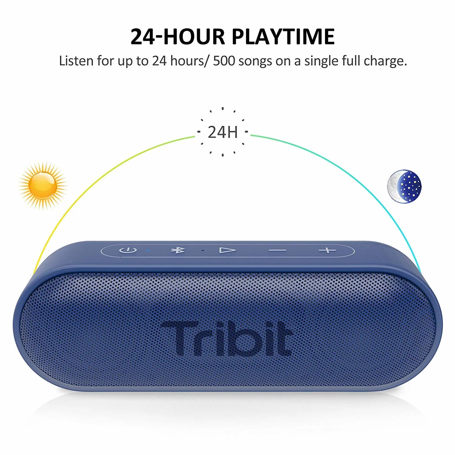 Tribit XSound Go przenośny głośnik Bluetooth, wodoszczelny IPX7, 16 W, bezprzewodowy głośnik z basem +, 24 godziny odtwarzania, zasięg Bluetooth 30 m (niebieski)