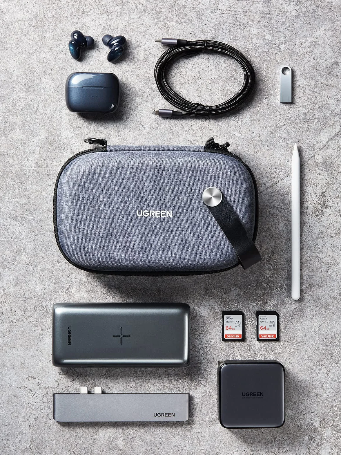 UGREEN Osłona Dysku Twardego Wodoodporna Obudowa do Powerbank Dyski Twarde Akcesoria Mobilne Kable Pendrive'y USB Karty SD