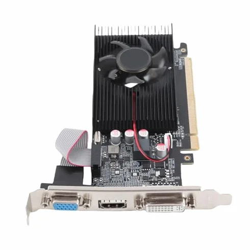 Bewinner Karta graficzna GT710, 2 GB DDR3 64-bitowa karta graficzna, niskoprofilowa karta graficzna komputera, PCI Express 2.0 X16, wyjście HDMI VGA DVI, stacjonarna, karta graficzna do gier dla