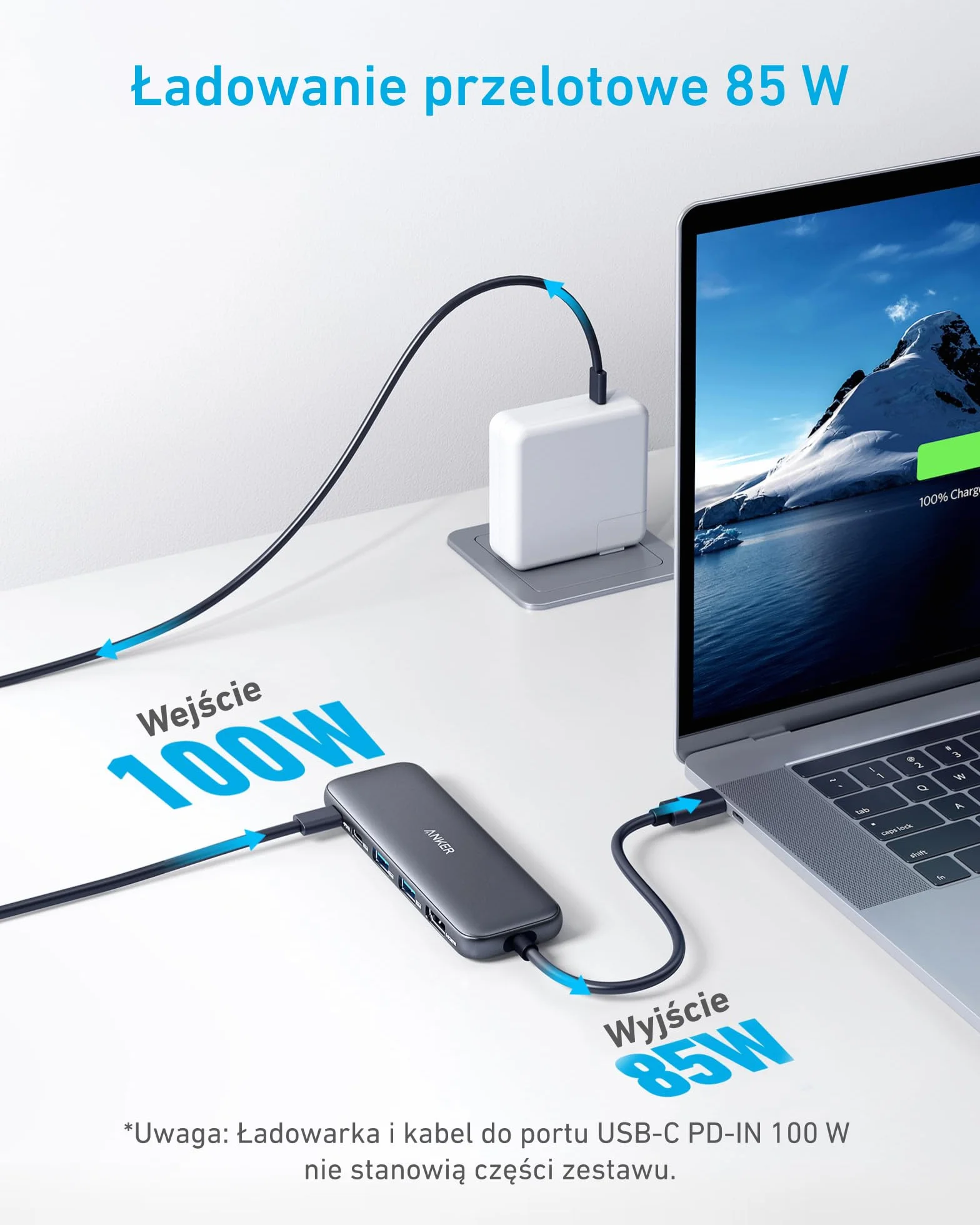 Anker Hub USB C, koncentrator USB-C 332 (5 w 1) z wyświetlaczem 4K HDMI, portem danych 5 Gb/s i 2 portami USB-A do MacBook Pro, Air, Dell XPS, Lenovo Thinkpad, laptopów HP więcej (Czarny)