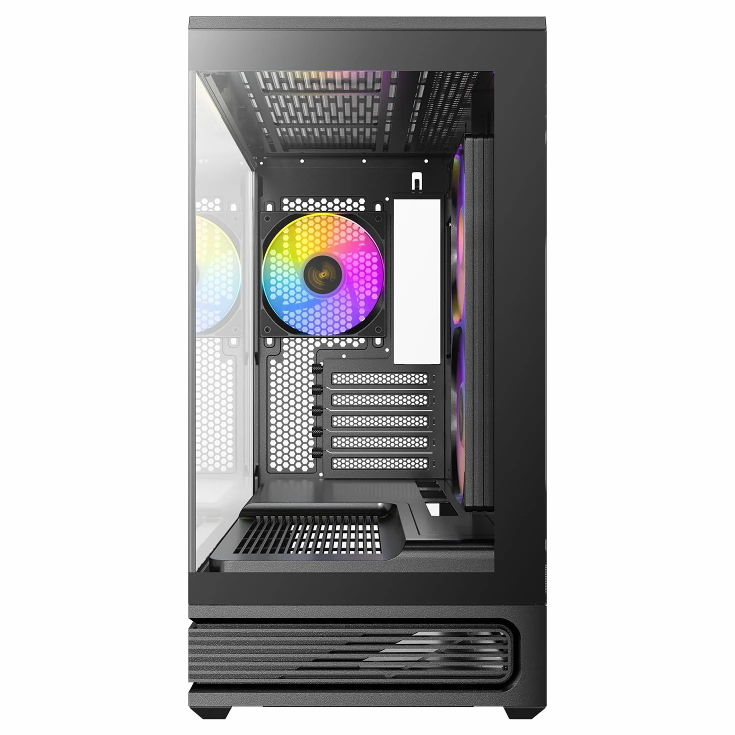Antec C2M ARGB, kompaktowa obudowa MicroATX, panoramiczne szkło hartowane, wysoki przepływ powietrza, 3 wentylatory PWM ARGB w zestawie, obsługa chłodnicy 360 mm i procesor graficzny 415 mm, typ C 10