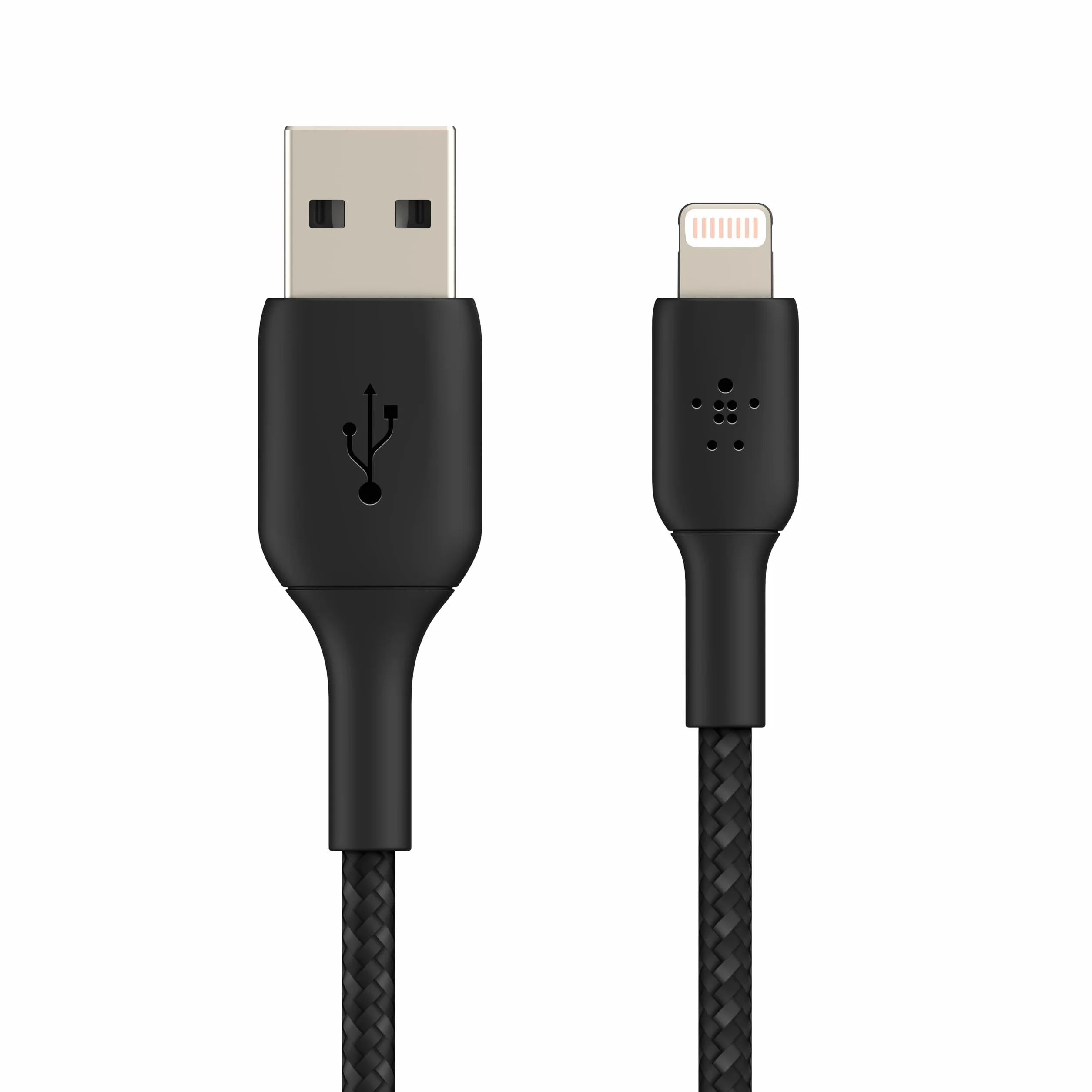 Belkin pleciony kabel Lightning (Boost Charge Lightning/kabel USB do iPhone'a, iPada, AirPods) kabel do ładowania iPhone'a z certyfikatem MFi, pleciony kabel Lightning na USB-A, (1 m, czarny)