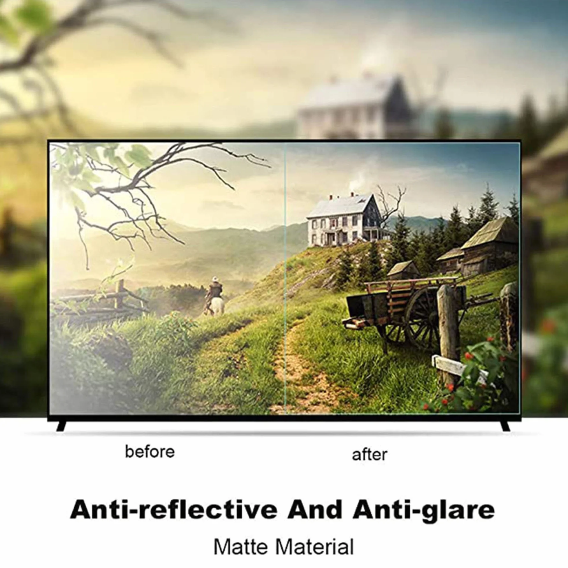 32 cali - 75 cali ochrona ekranu przed niebieskim światłem, filtr przeciwodblaskowy folia ochronna na oczy usuwalna do LCD, LED, 4K OLED i QLED HDTV wyświetlaczy/matowy/75 cali 1645/931 mm