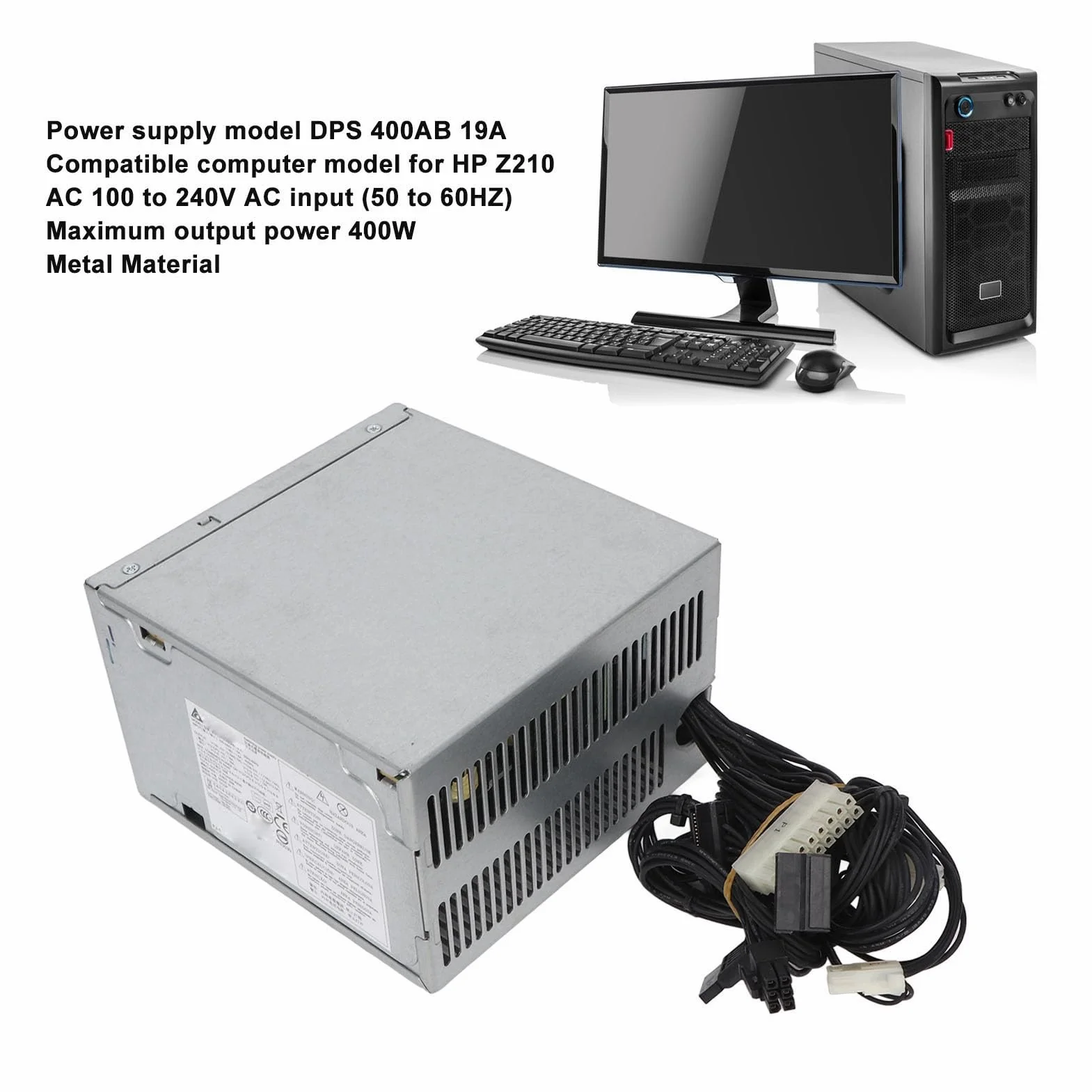 Generic Zasilacz Wymiany 400 W, Komputery Stacjonarne System Zasilający Grafika Port Karta 6pin Trwały Noszenie dla Biznesu