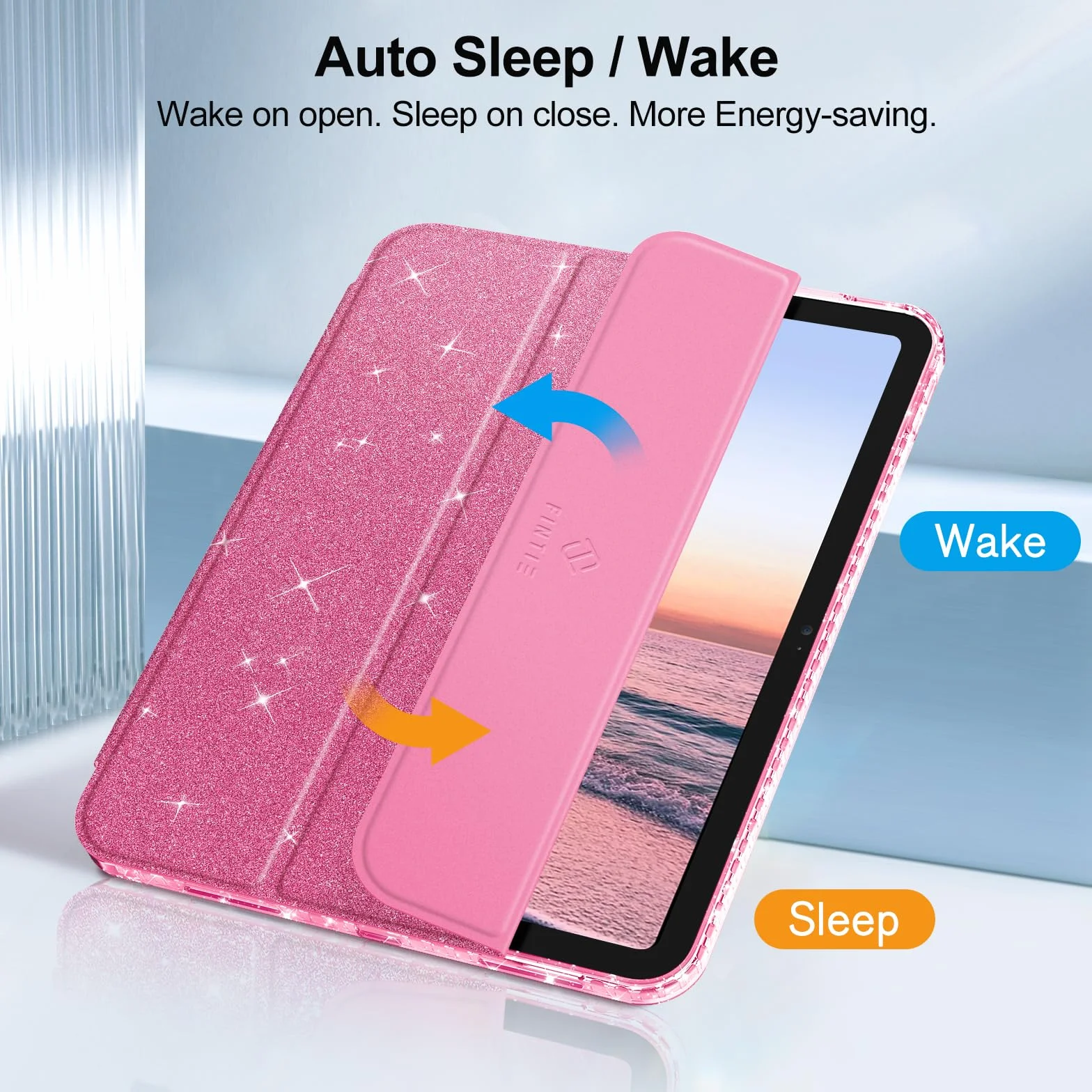 Fintie Etui na iPad 11 generacji 11 cali 2025 (A16), iPad 10 generacji 2022 10,9 cala z uchwytem na długopis, błyszczące, odporne na uderzenia etui ochronne z błyszczącą, przezroczystą tylną stroną,