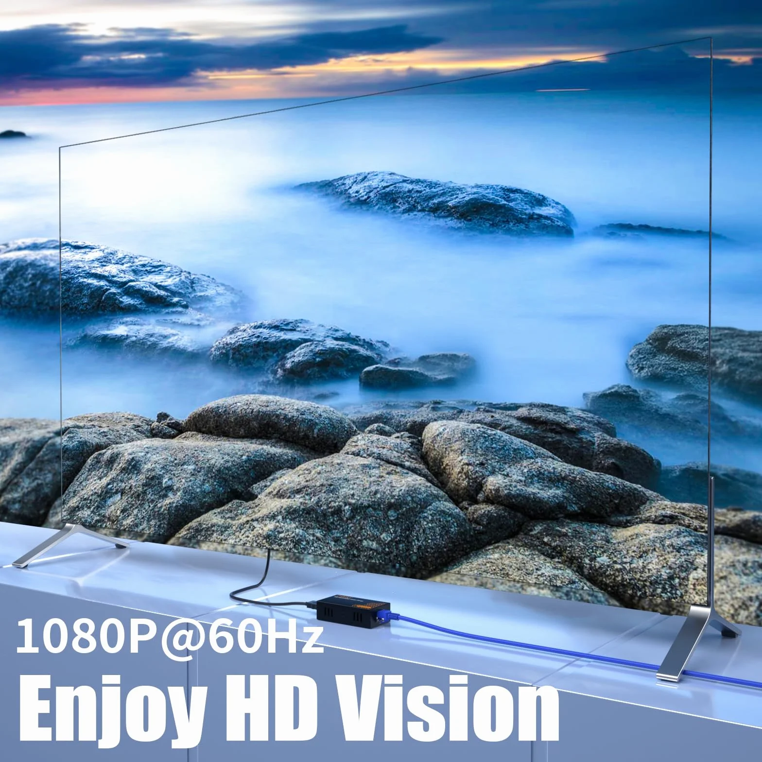 DT273P przedłużacz HDMI IP Ethernet 120 m/490 ft, obsługuje POE i 1 do wielokrotnej transmisji przez przełącznik sieciowy