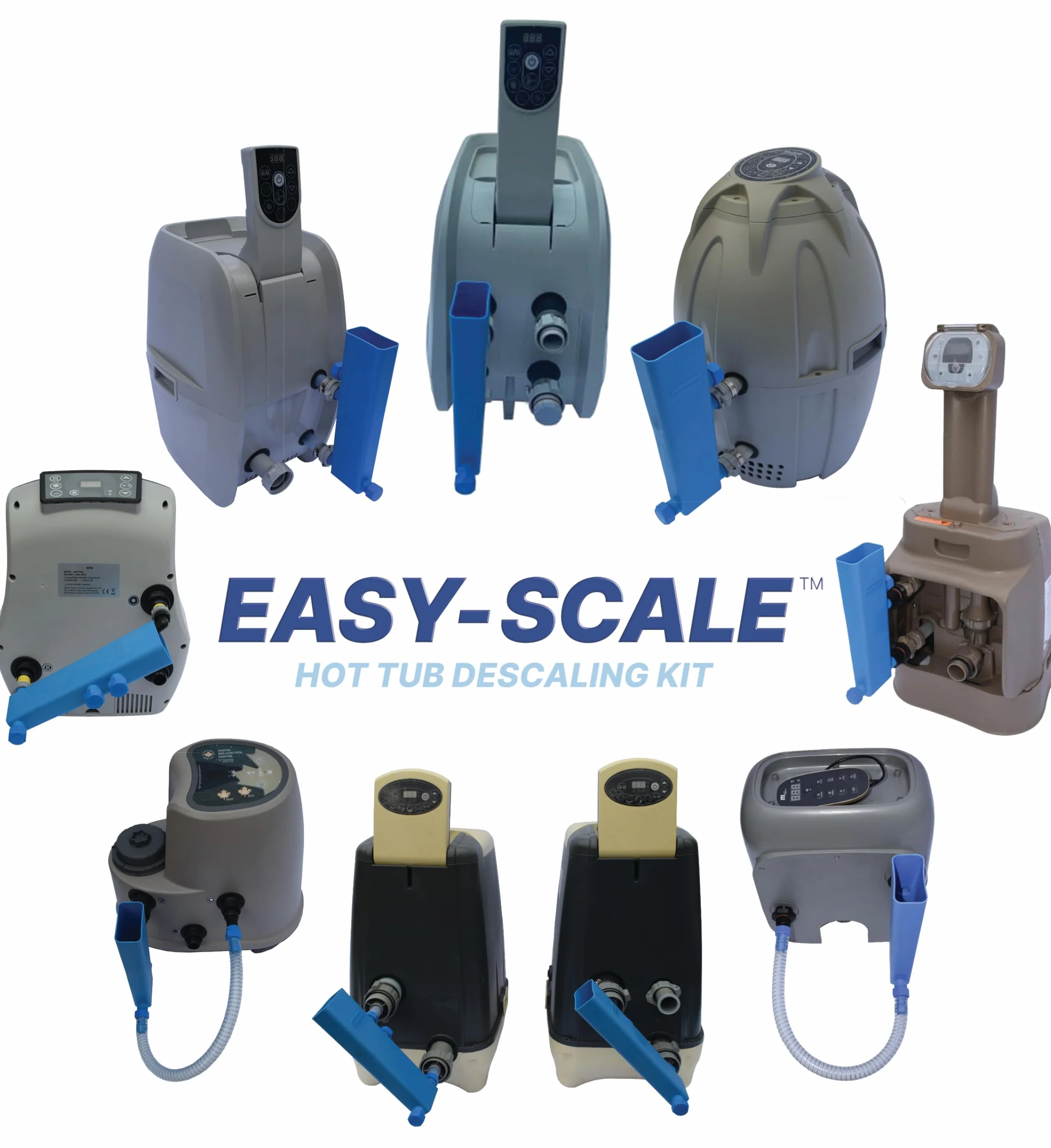 EASY-SCALE (TM) Zestaw do odkamieniania wanny z hydromasażem – napraw i zapobiegaj błędom E02 – do modeli Lay Z Spa Hydrojet 2021 i nowszych (4-rurowy); - Hawaje/Malediwy/Majorka/Palma/Santorini