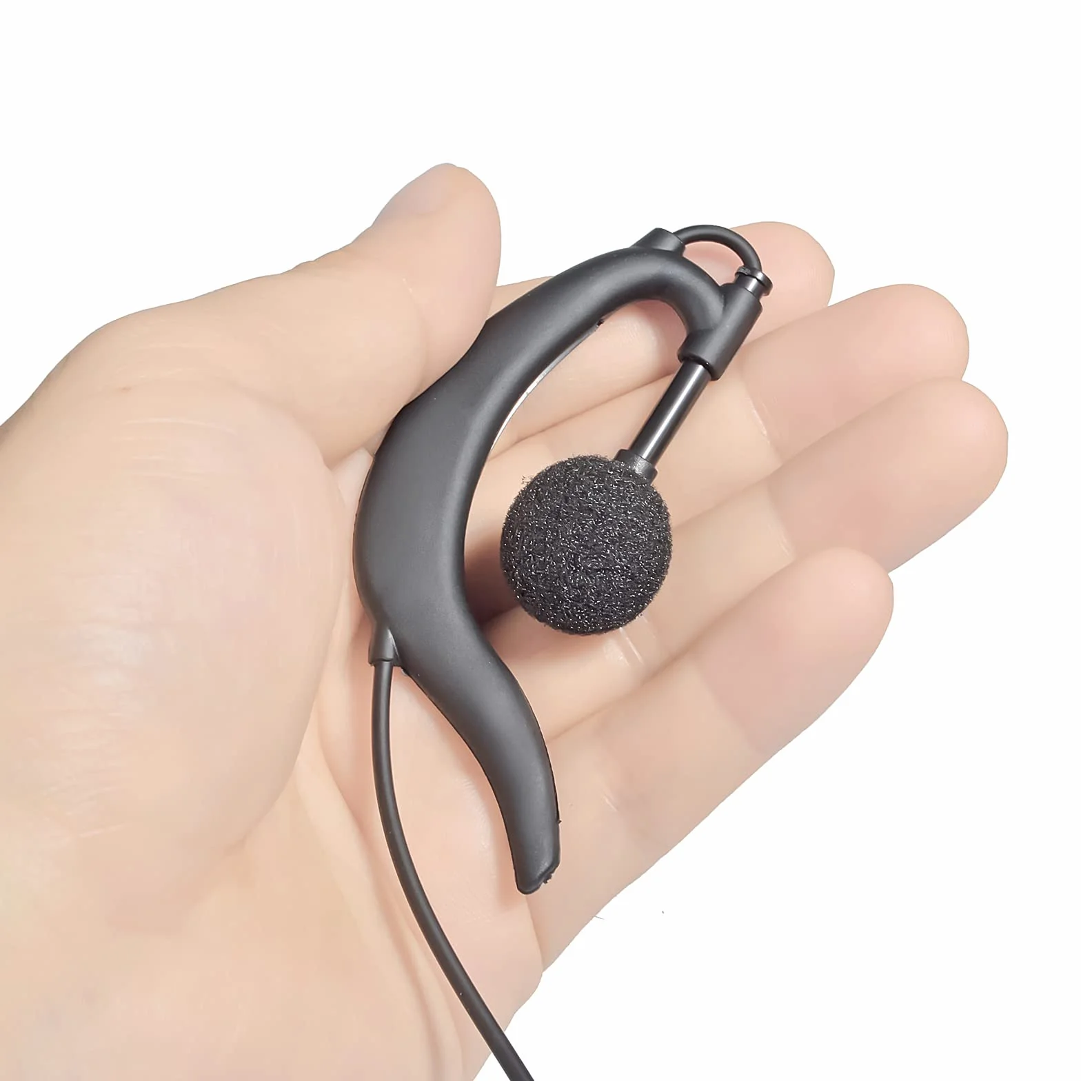 Zestaw słuchawkowy radiowy kompatybilny z Retevis Baofeng UV5R Kenwood TK250 Walkie Talkie Headset z PTT i mikrofonem (czarny G, 10 sztuk)