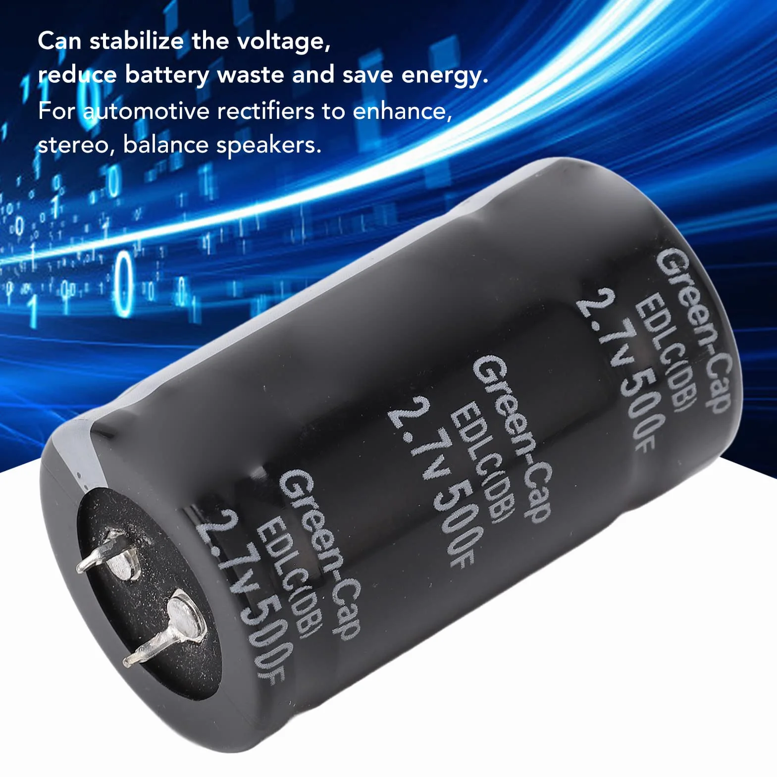 Super Kondensator, 2 szt. 2.7 V 500F Kondensator Super Kondensator Prostownik Kondensator Magazynowanie Energii Prostownik Akcesoria, Kondensatory Wzmacniacza Pojazdu