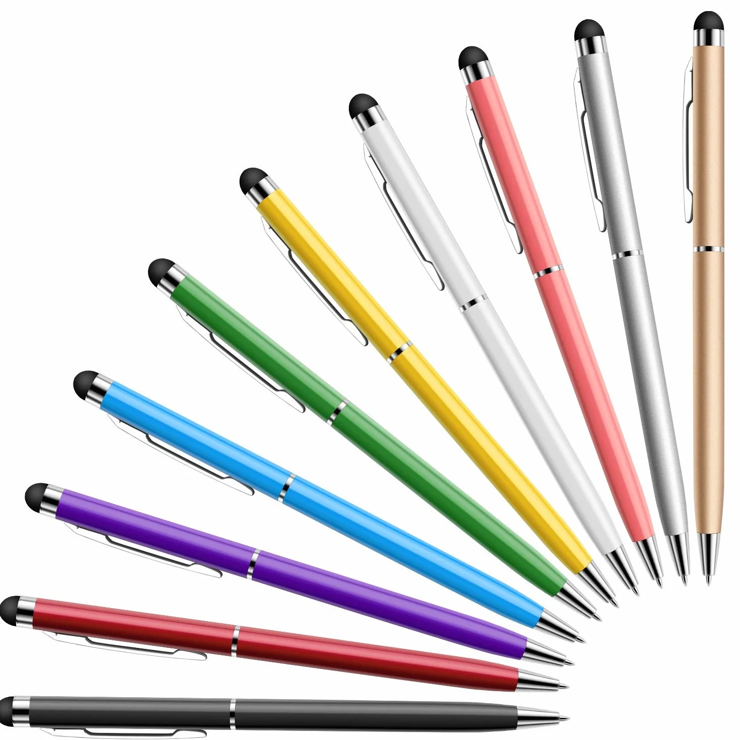 MEKO długopisy do tabletów 10 szt. rysik 2 w 1 do smartfonów iPhone iPad Android Samsung Switch Microsoft Surface Tab
