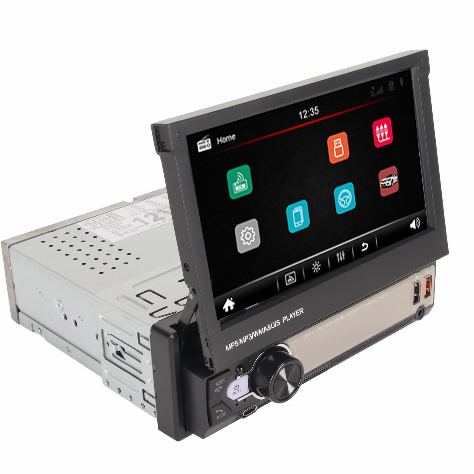 Odtwarzacz R Player o Playeretooth Car RTouch Sn Samochodowe Stereo, 7-calowy Samochodowy Odtwarzacz MP5 HD Chowany Sn 12 LED Bap Cras Wirel dla Auto Samochodowy