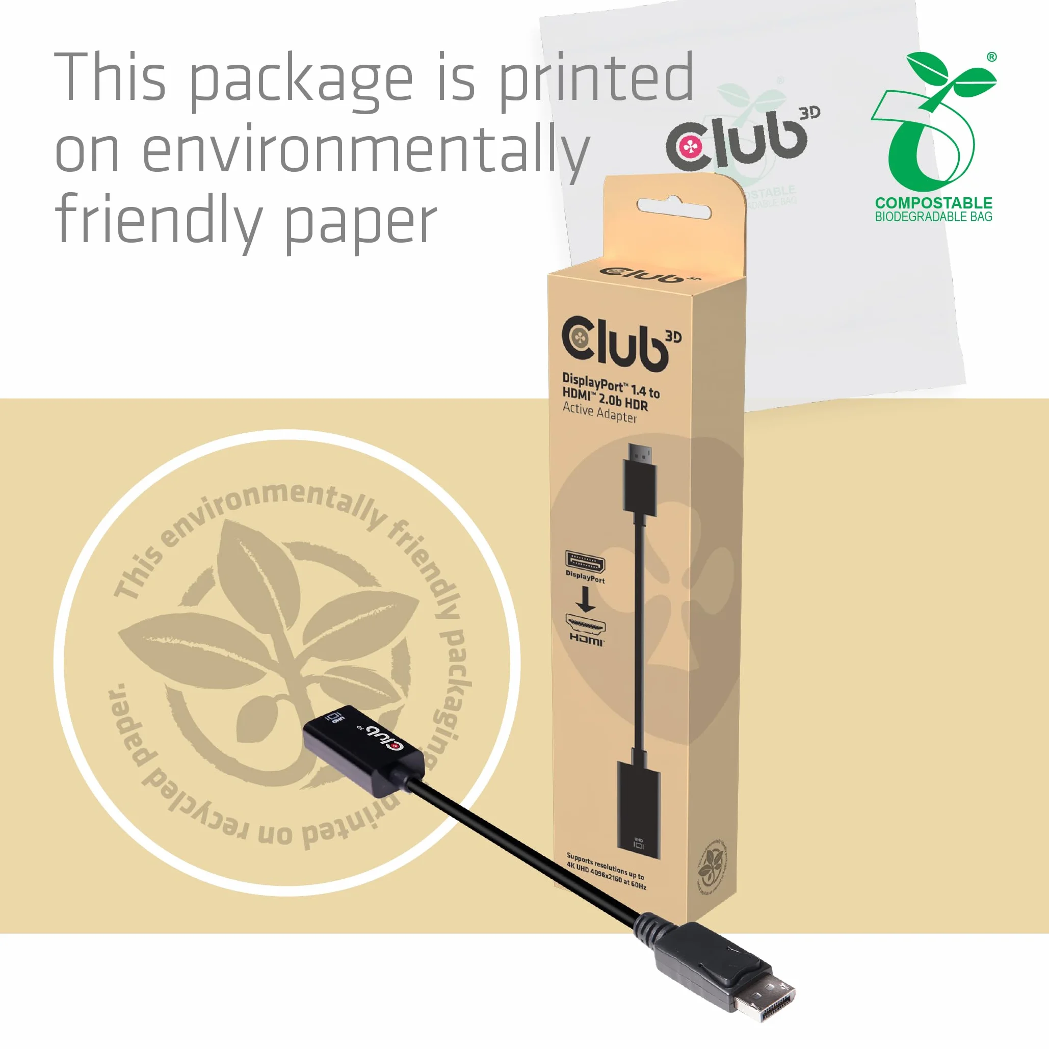 Club 3D CAC-1080 DisplayPort 1.4 na HDMI 2.0a HDR aktywny czarny