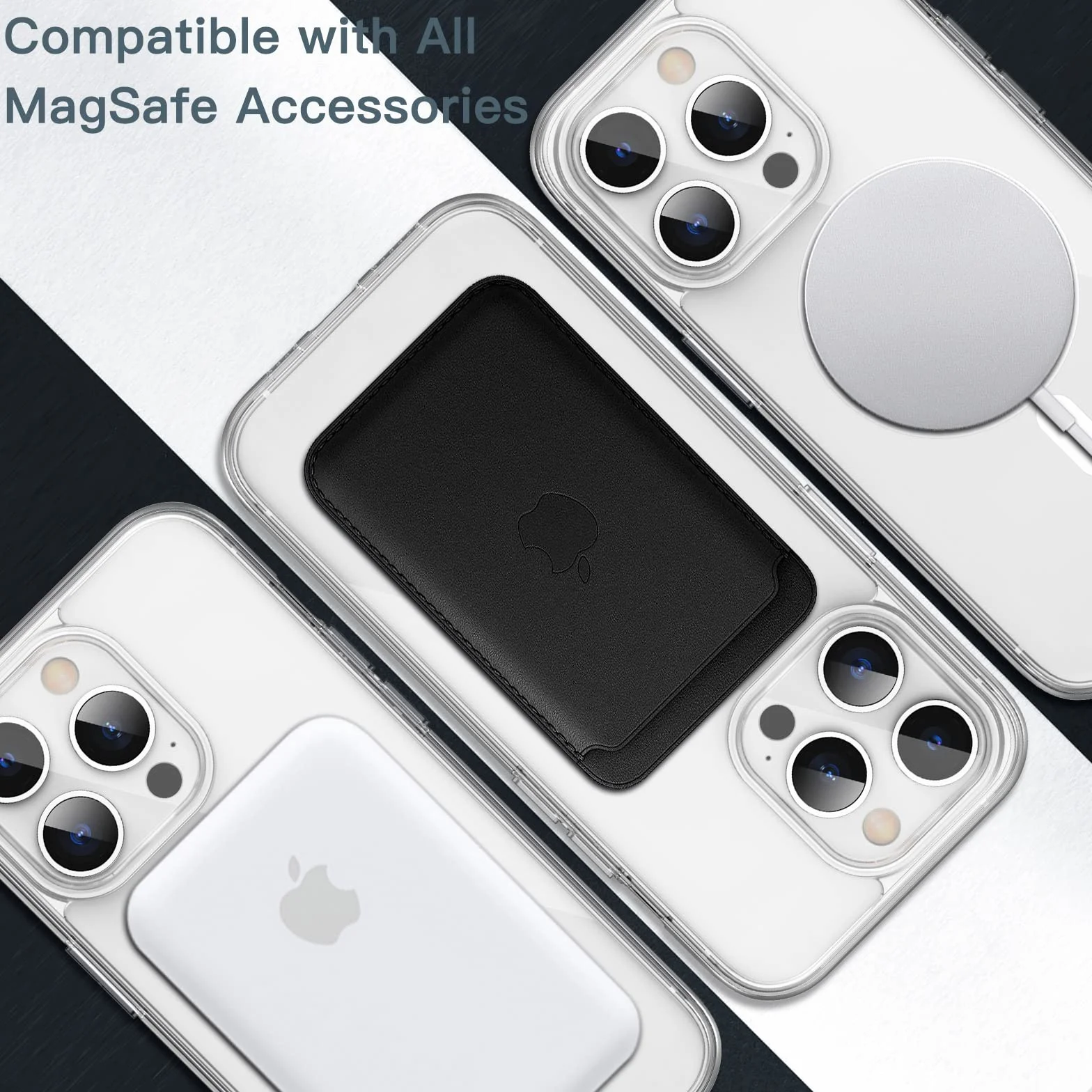 JETech Magnetyczna Etui dla iPhone 14 Pro Max 6,7 Cala Kompatybilny z MagSafe Bezprzewodowy Ładowanie, Antywstrząsowy Phone Bumper Case, Przezroczysty Tył, Odporny na Zarysowania (Przezroczyste)