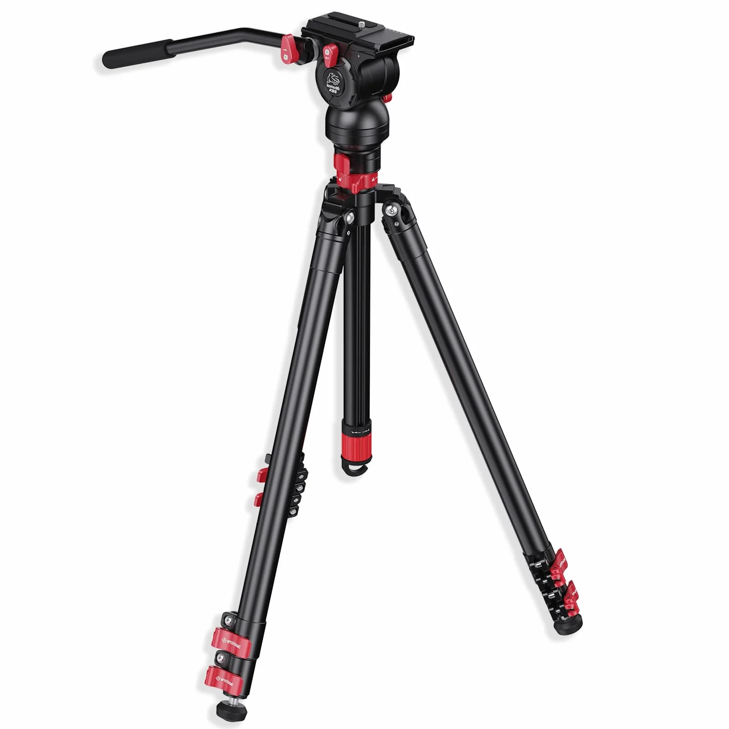 IFOOTAGE 165cm/65" aluminiowy statyw do aparatu z aluminiową głowicą płynną dla Canon Nikon Sony DSLR, statyw Gazella TA6S Uprise + Komodo K5S