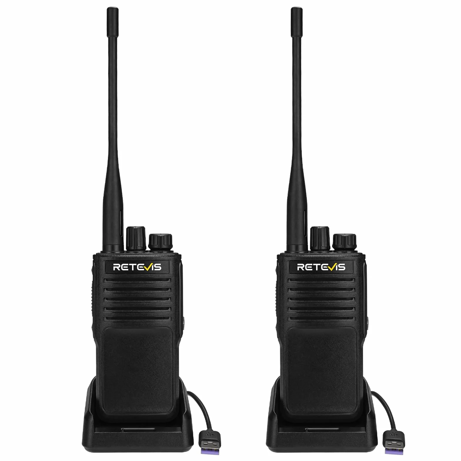 Retevis P62 Walkie Talkie, IP68 Wodoodporny Walkie Talkie Profesjonalne, Dualband Handheld Radio, 2500 mAh, Wytrzymałe Radio, Krótkofalówka Dalekiego Zasięgu do Bezpieczeństwo (Czarny, 2 Szt)