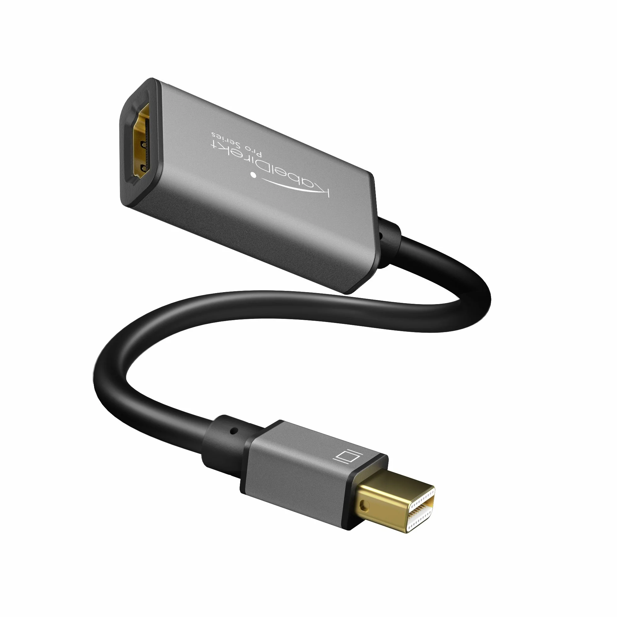 KabelDirekt – Adapter/konwerter Mini DisplayPort (Mini DP) do HDMI (maksymalna rozdzielczość 4K/60Hz, styki powlekane 24-karatowym złotem, do iMaców, MacBooków) – PRO Series