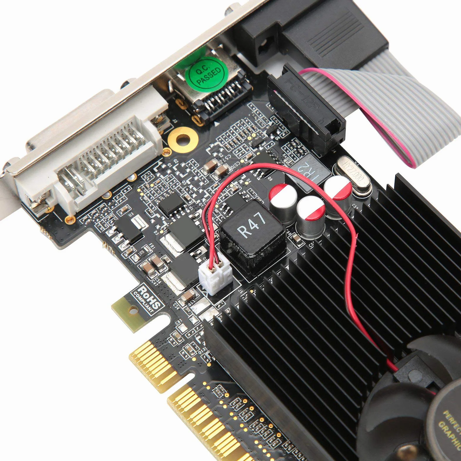 GT730 2 GB Pojedynczy Wentylator DVI HDMI VGA Karta Graficzna do Gier, 64 Bity, DDR3, 810 MHz, PCI Express 2.0, Karta Graficzna o Niskim Poziomie Hałasu do Komputerów Stacjonarnych