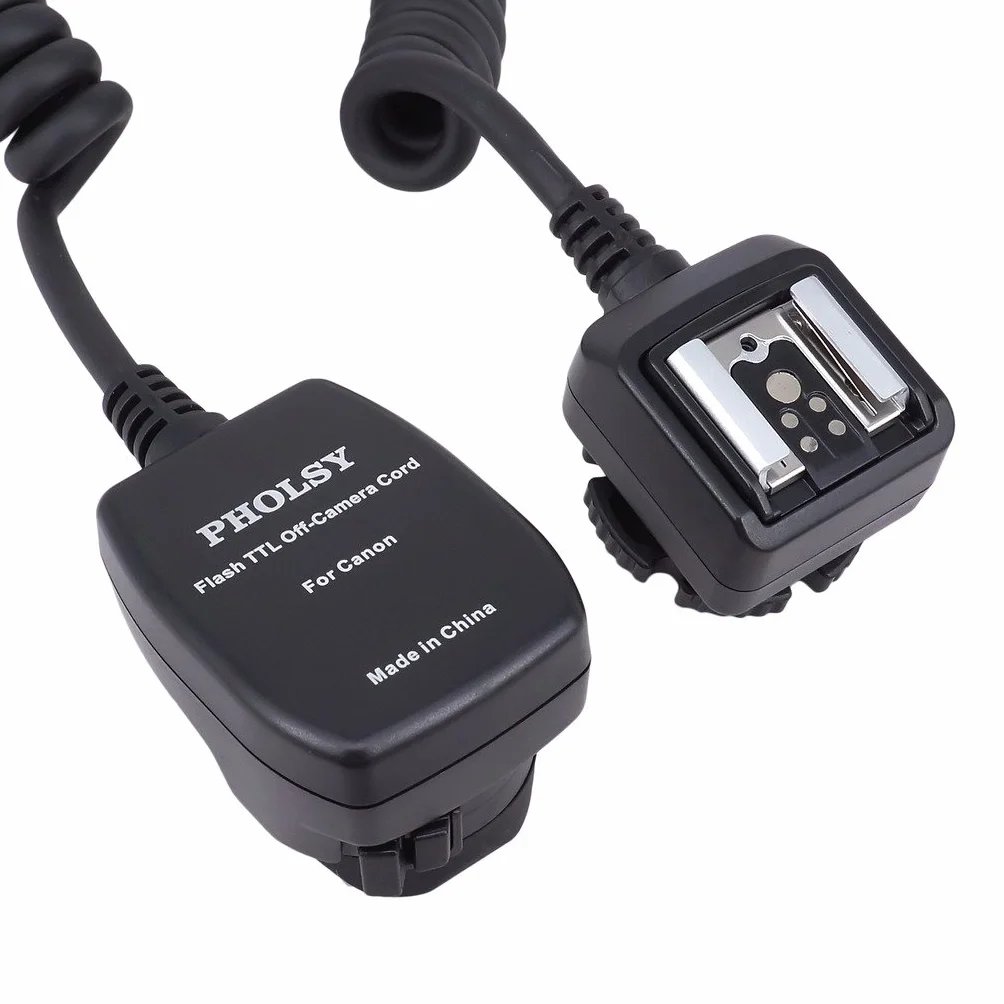 PHOLSY E-TTL II przedłużacz kabla do synchronizacji kamery Flash Kabel do Canon Flash Camera - 6,5 cala (2 m), zastępuje kabel zdalnego sterowania OC-E3