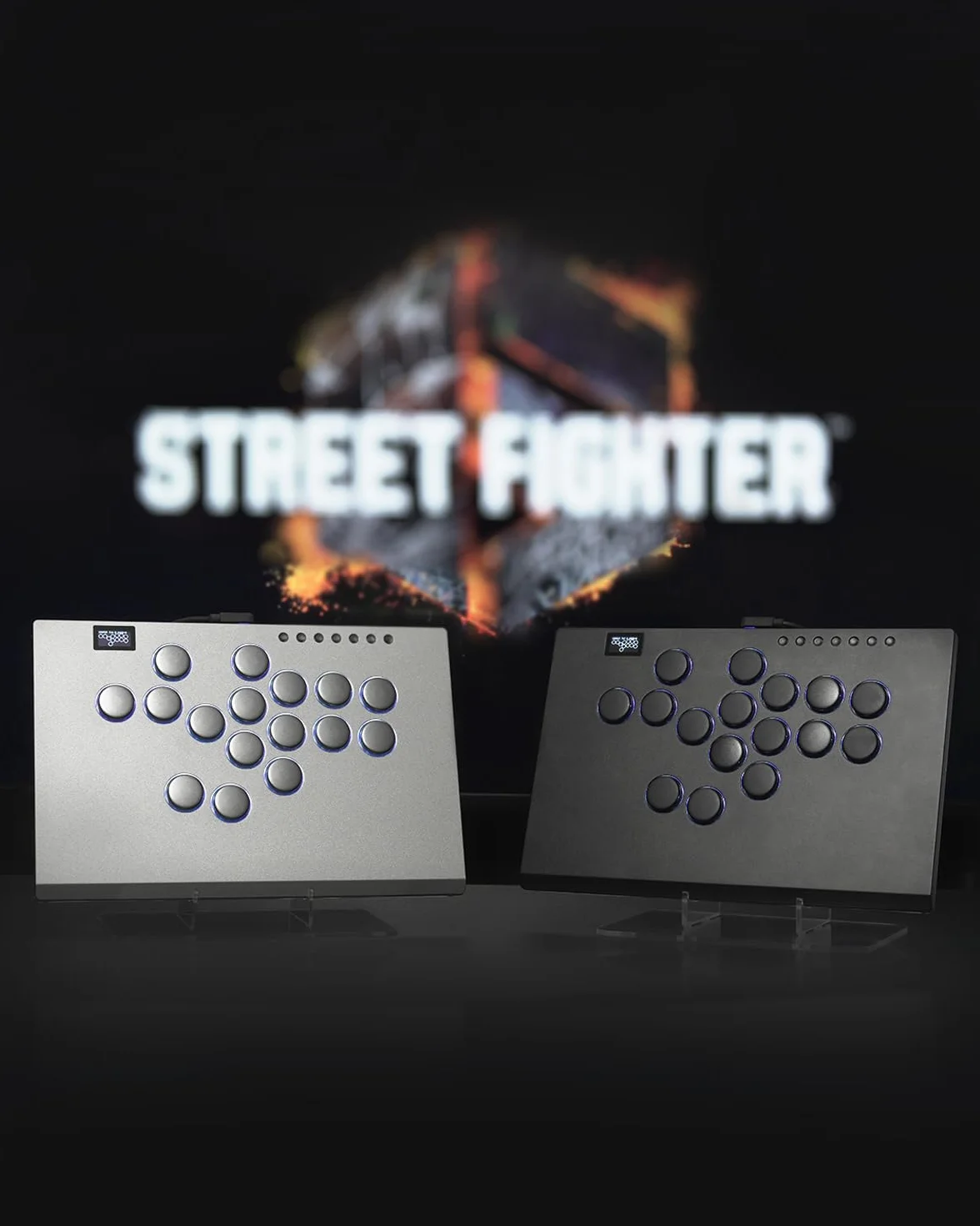 SIXSIR M16+ duży i cienki gamepad zręcznościowy ze stopu aluminium, niskoprofilowe przełączniki kryształowe, niestandardowy kontroler RGB bez dźwigni do komputerów PC/PS4/PS3/Switch (szary)