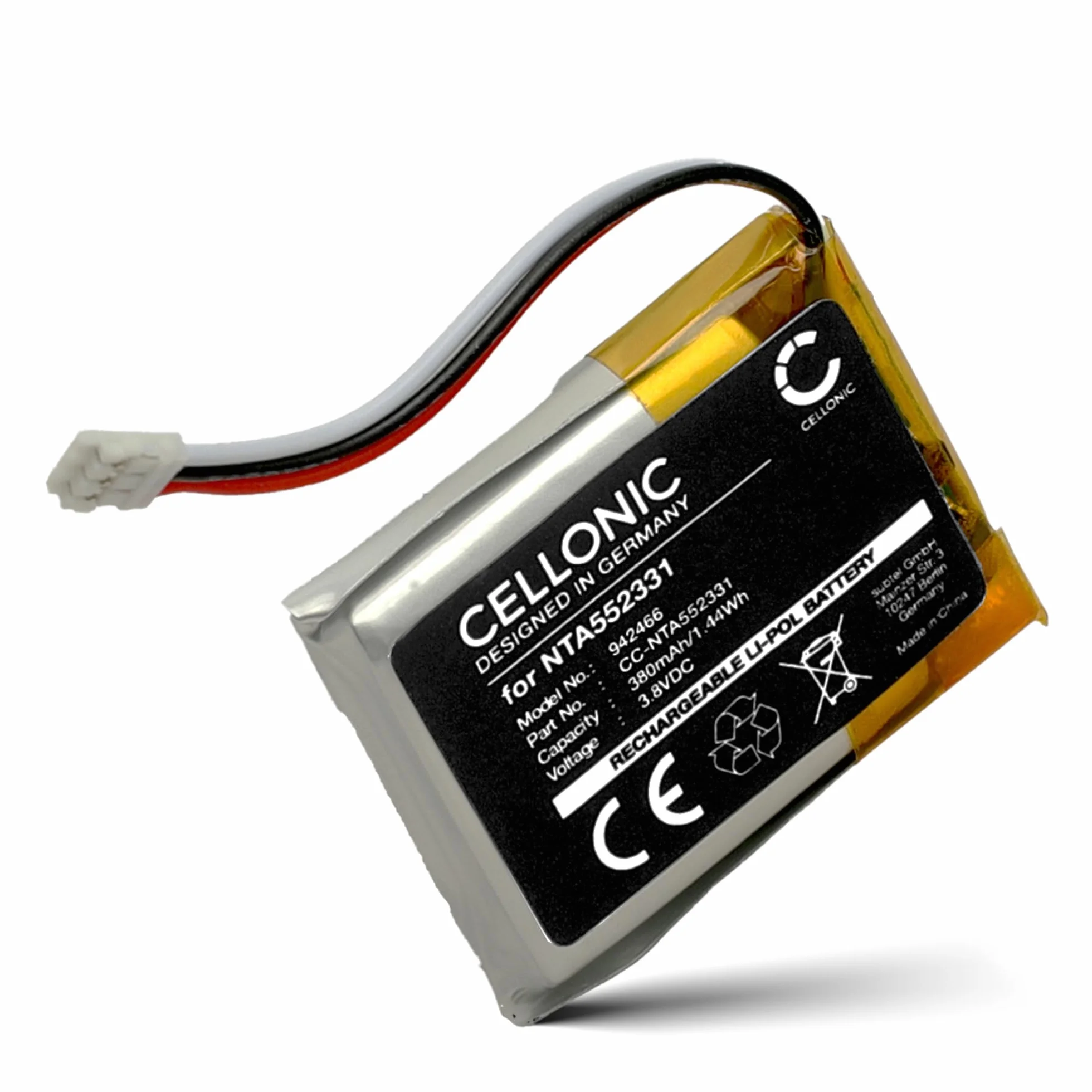 CELLONIC, Bateria słuchawkowa kompatybilna z Rode Wireless GO II (380mAh, 3.8V) Bateria zamienna NTA552331