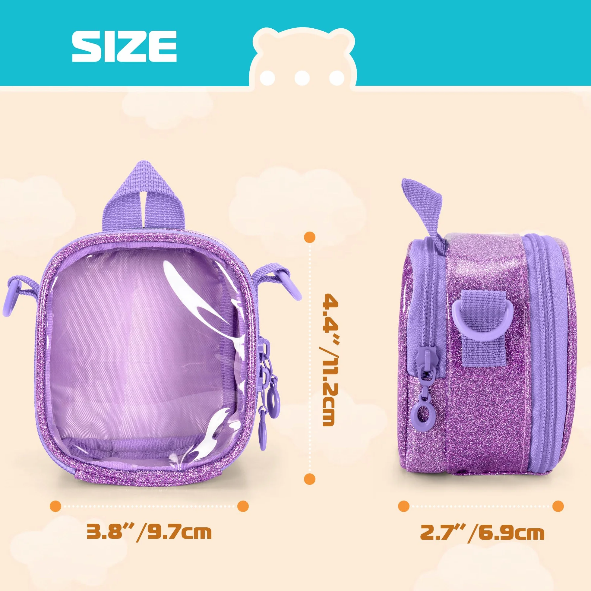 LoDrid Etui podróżne kompatybilne z Yoto Mini (edycja 2024), fioletowy, 3.8" x 2.7"