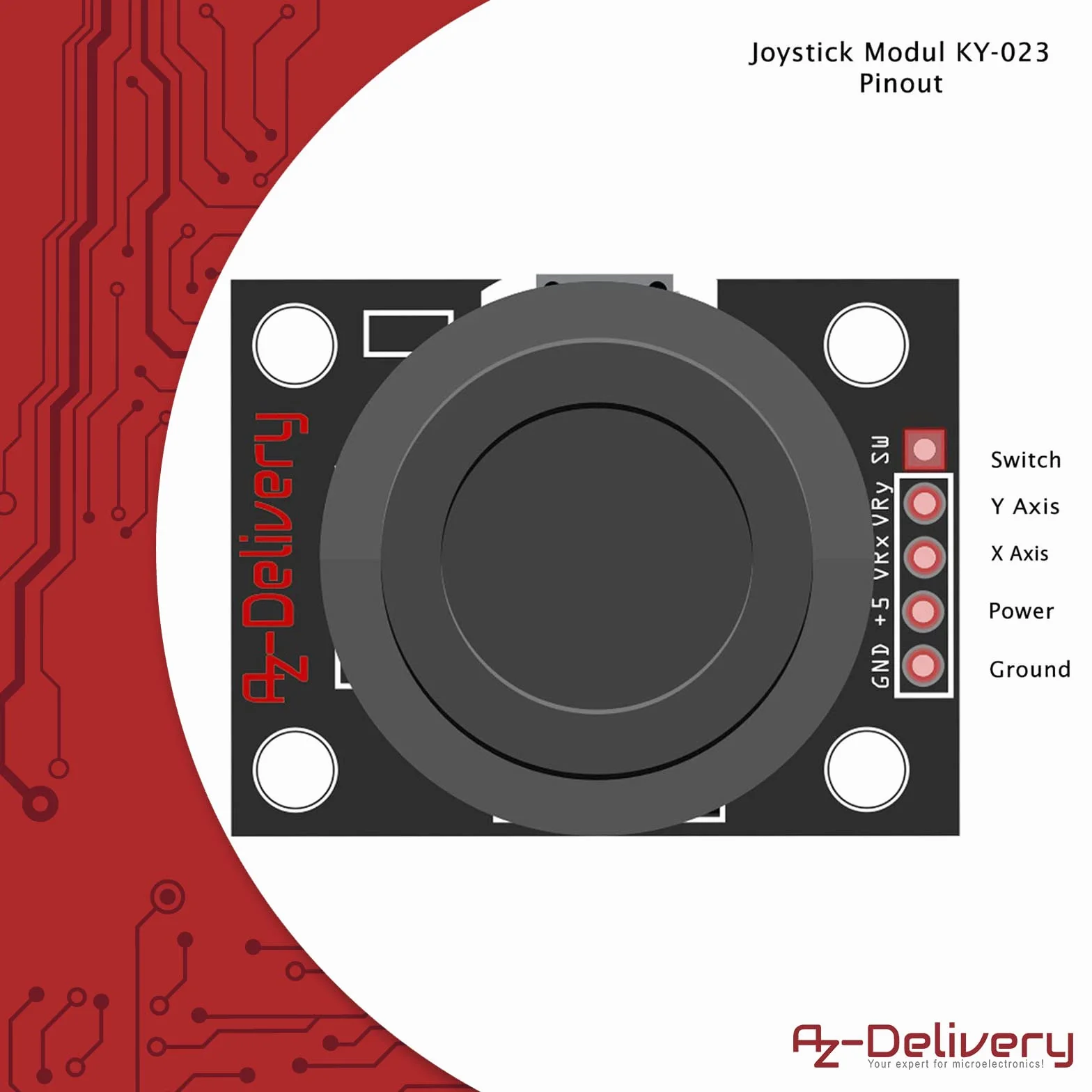 AZDelivery 3 x Joystick Moduł KY-023 kompatybilny z Arduino i Raspberry Pi, w tym E-Book!
