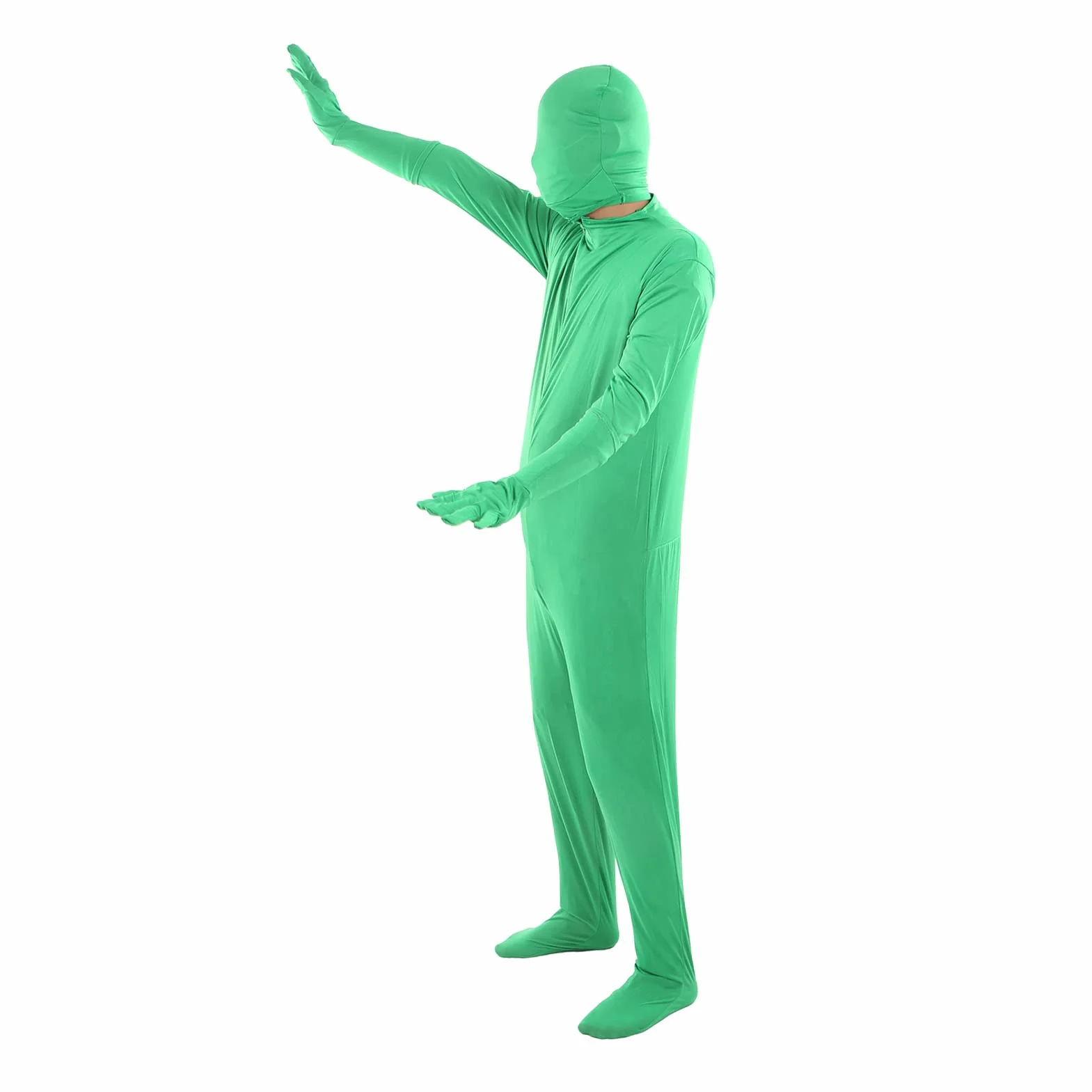 Fotografia Chromakey Body Zielone Całe Ciało Rozciągliwa Tkanina Garnitur Unisex Elastan Stretch Kostium dla Dorosłych Ekran Body Kombinezon do Fotografii Film Wideo(180 cm / 70,87 cala)