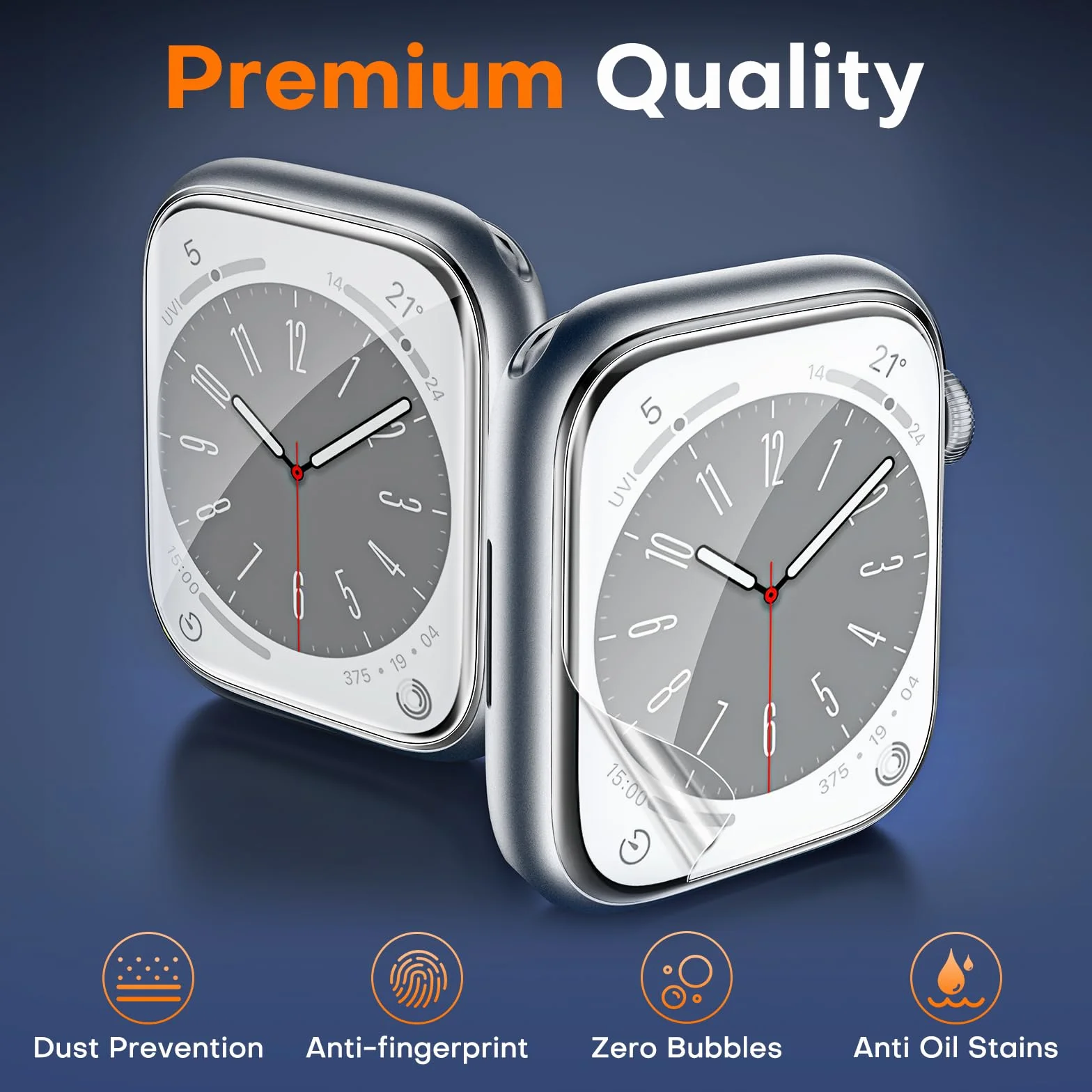 TOCOL 6 Sztuki Ochraniacz Ekran do Apple Watch SE 3 2 1,Series 6 5 4 44mm, Odporna na Zarysowania Folia z TPU, Przezroczysta Folia HD Bez Pęcherzyków Powietrza, Folia Ochronna do Apple Watch 44mm