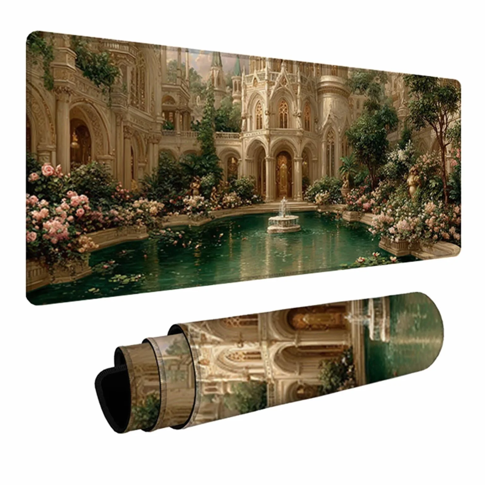Krajobrazowa podkładka pod mysz 162 x 81 cm, podkładka pod mysz do gier, podkładka na biurko z antypoślizgową gumową podstawą, akcesoria do gier, podkładka pod mysz z przeszytą krawędzią, akcesoria
