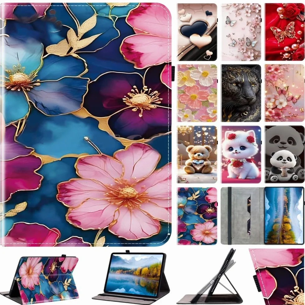 Generic etui kompatybilne z Xiaomi Redmi Pad Pro 12,1 cala 2024 (kolor: miłość serce) wzór skórzany pokrowiec z klapką portfel etui