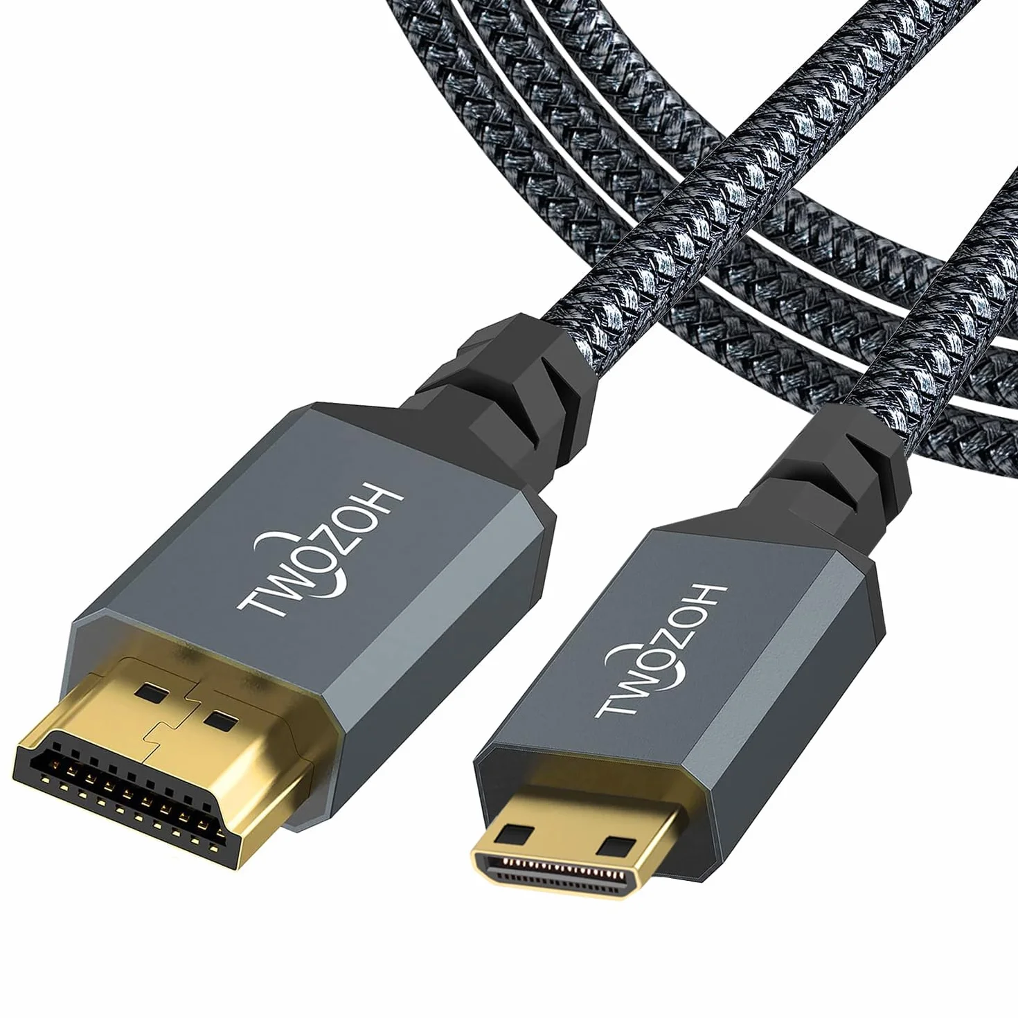 Twozoh Kabel Mini HDMI na HDMI 0,3M 4K 60Hz HDMI 2.0 pleciony przewód
