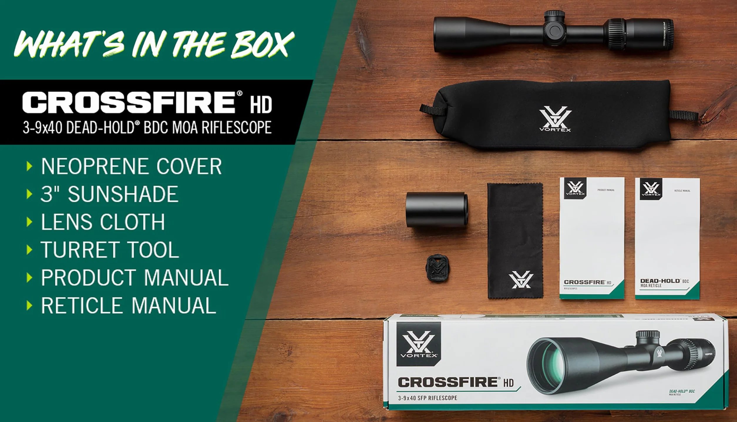 Luneta celownicza VORTEX CROSSFIRE HD 3-9x40 1'' BDC