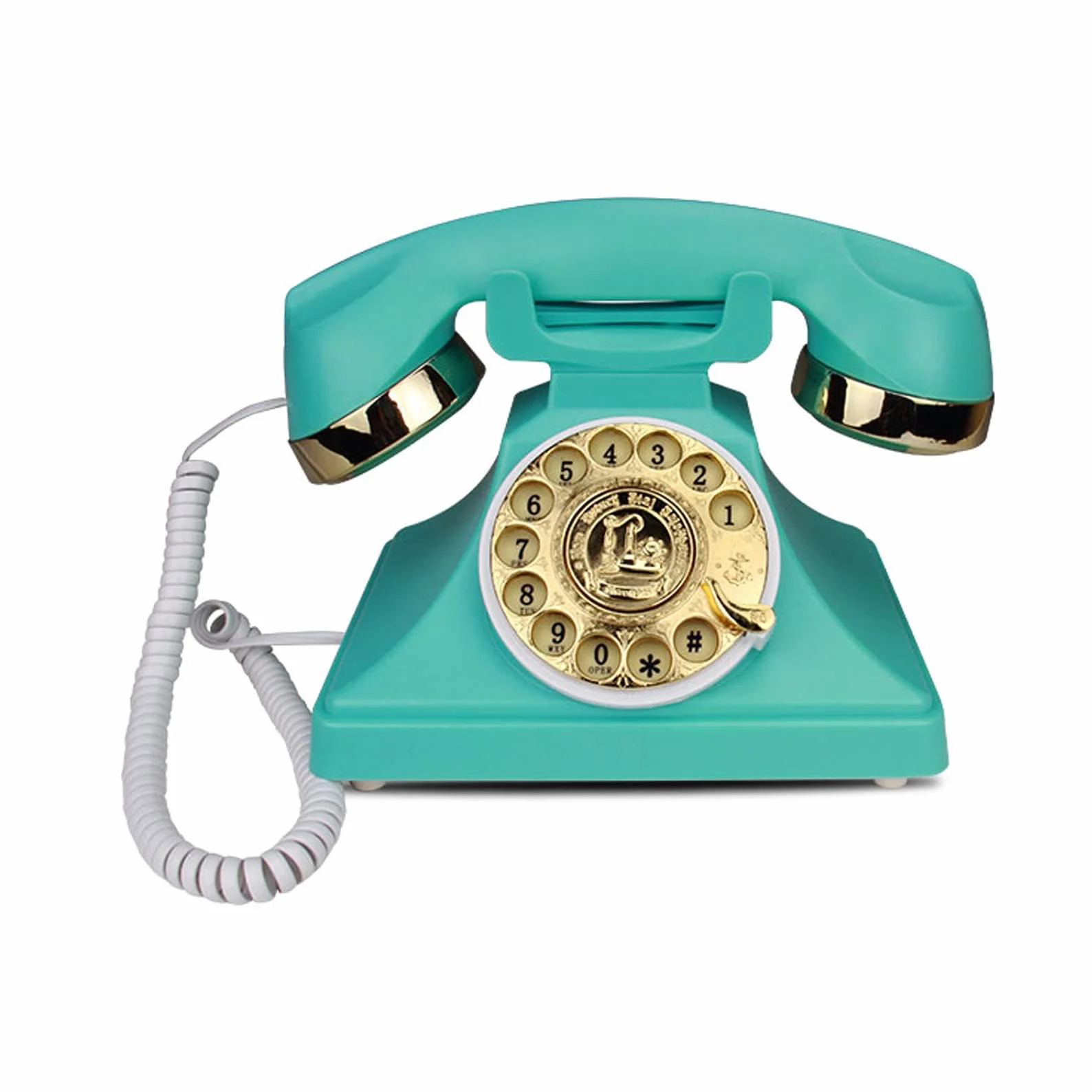 Przewodowe telefony telefoniczne Telefony domowe Telefon stacjonarny w stylu retro, Klasyczny, staroświecki styl Biurko stacjonarne TelepWystrój domowego biura