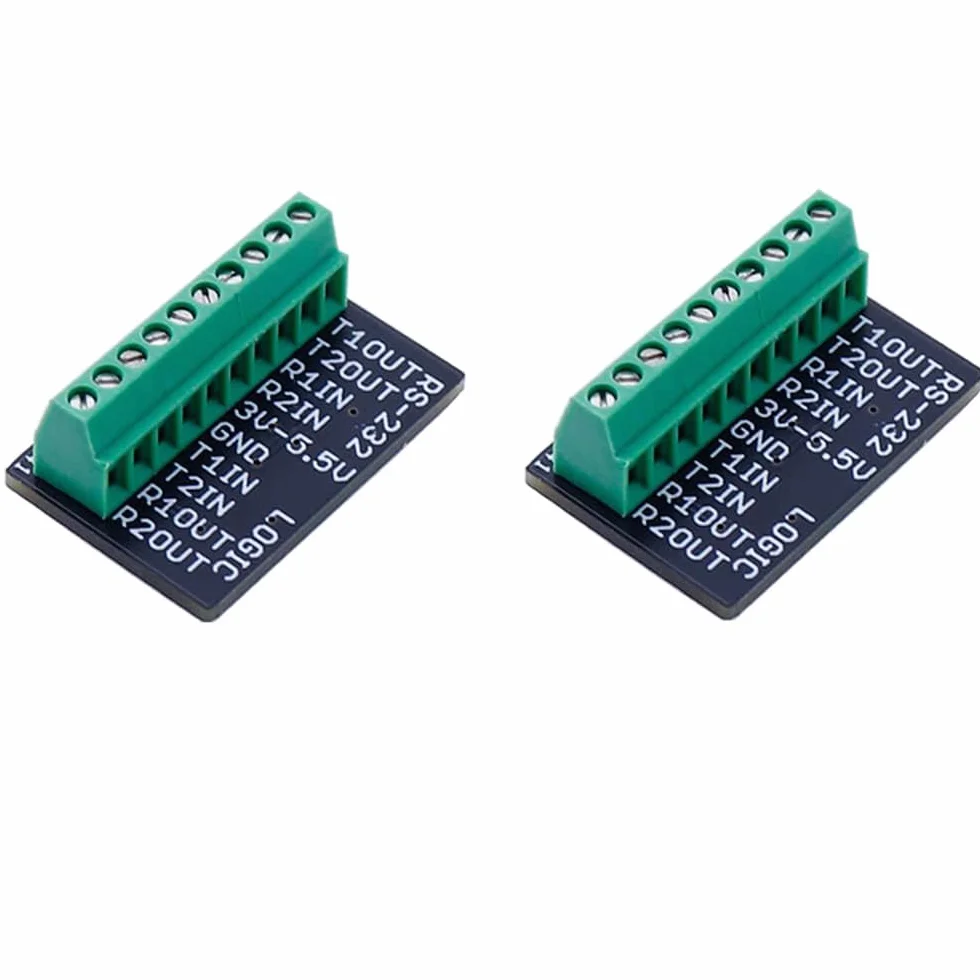 Treedix 2 szt. Mini RS232 na TTL MAX3232 adapter konwertujący płytka nadajnika-odbiornika Breakout Board 3V-5V