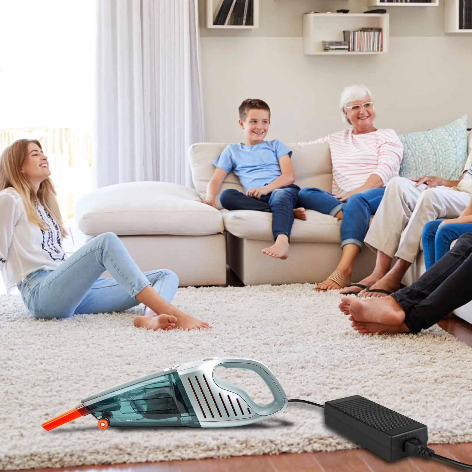 Adapter sieciowy do samochodu - adapter do lodówki, konwerter prądu z gniazdem zapalniczki samochodowej 220 V na 12 V/10 A, przetwornica napięcia, odkurzacz do lodówki, adapter
